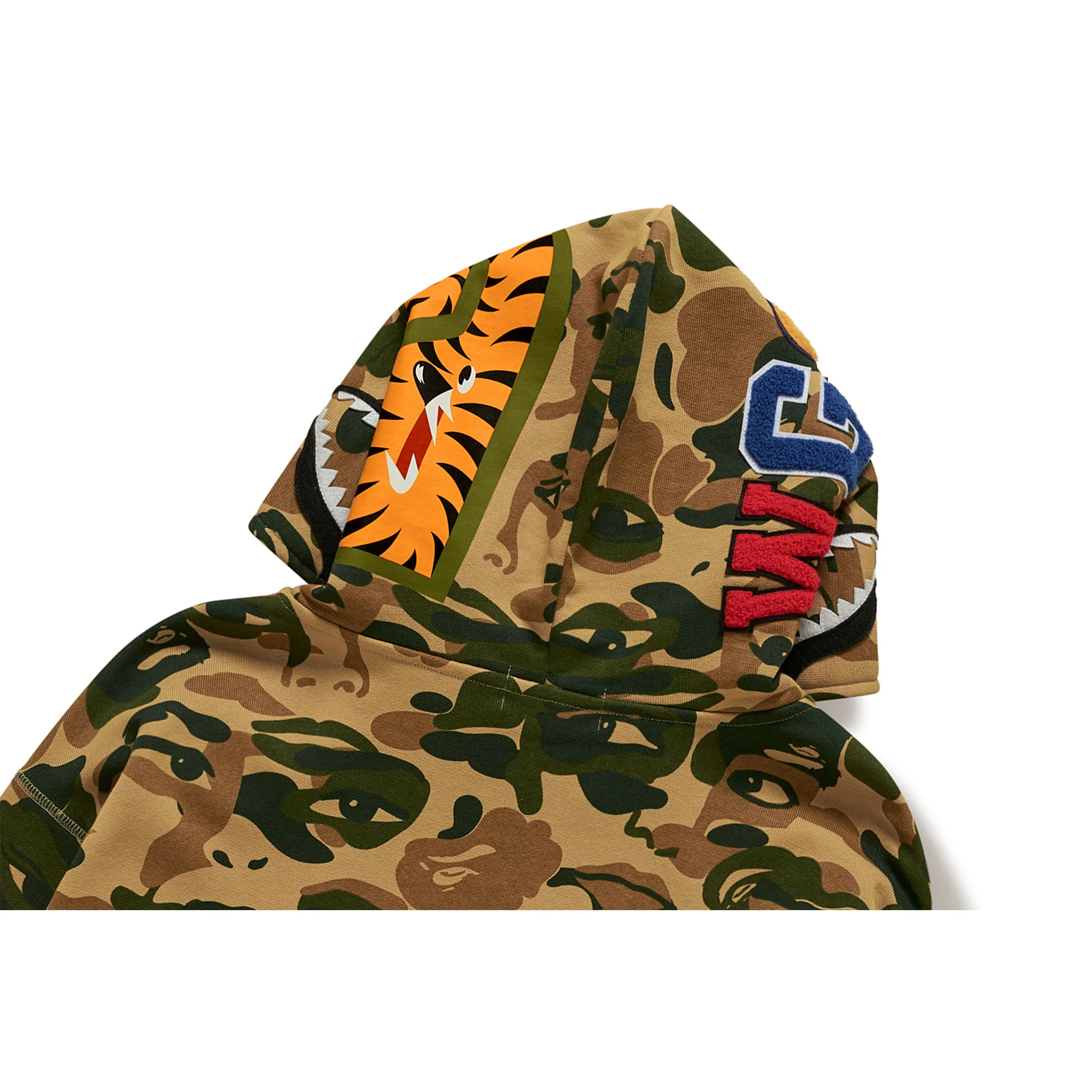 BAPE X KIDSUPER CAMO SHARK FULL ZIP HOODIE [GREEN] - Image 3