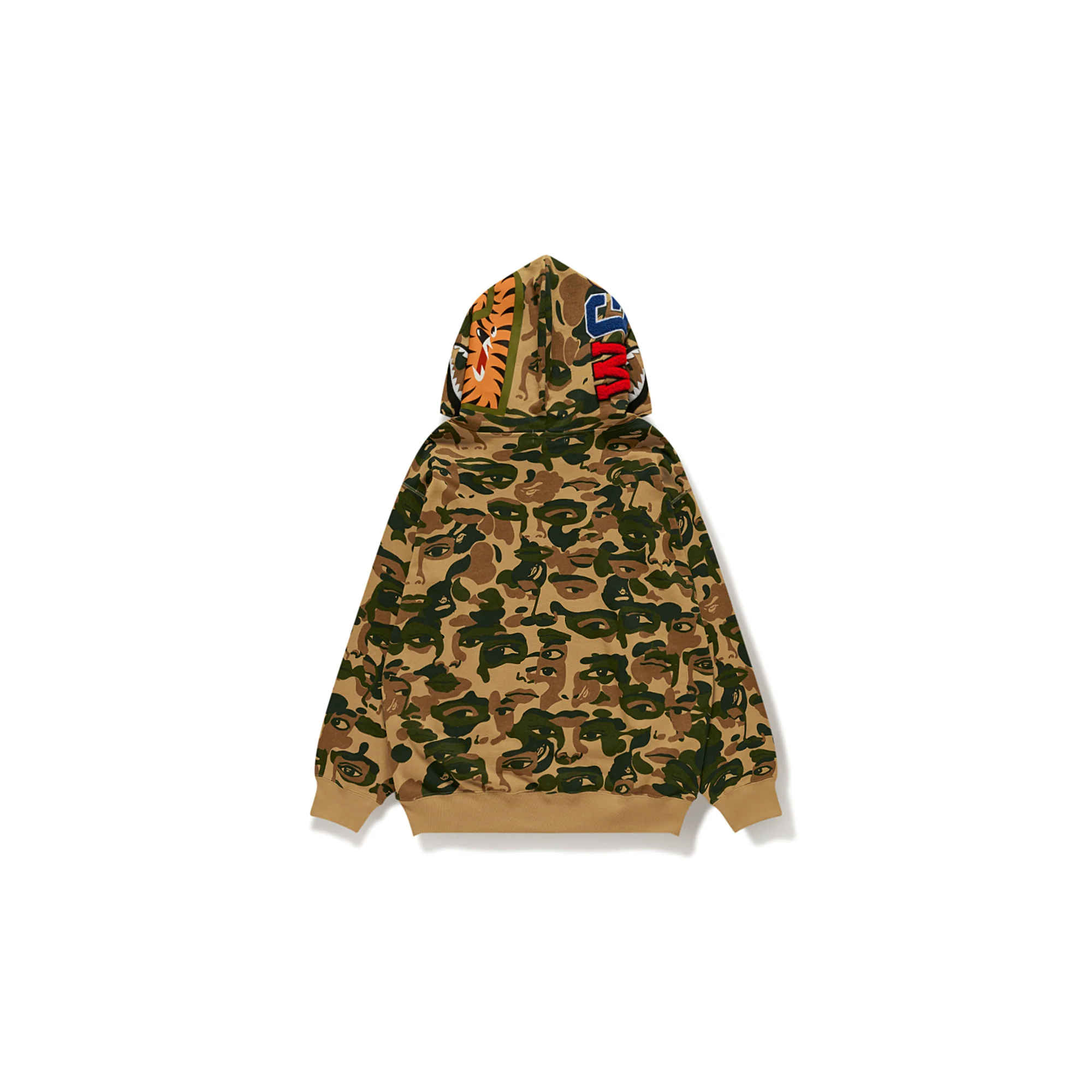 BAPE X KIDSUPER CAMO SHARK FULL ZIP HOODIE [GREEN] - Image 5