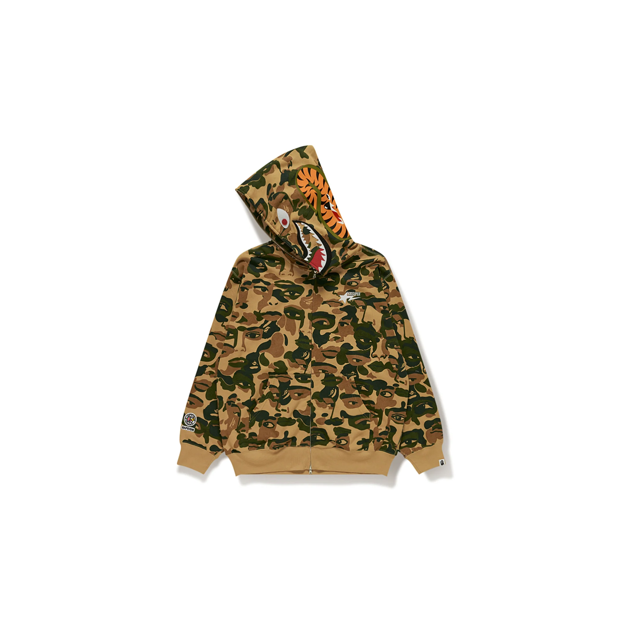 BAPE X KIDSUPER CAMO SHARK FULL ZIP HOODIE [GREEN] - Image 6