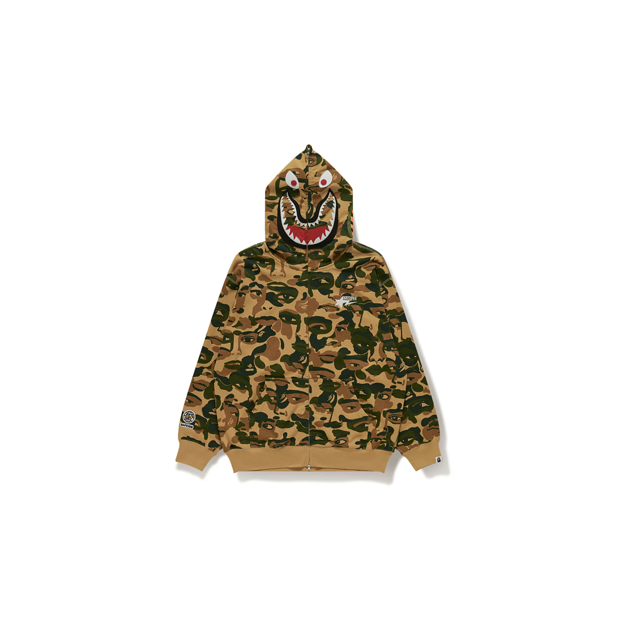 BAPE X KIDSUPER CAMO SHARK FULL ZIP HOODIE [GREEN] - Image 7