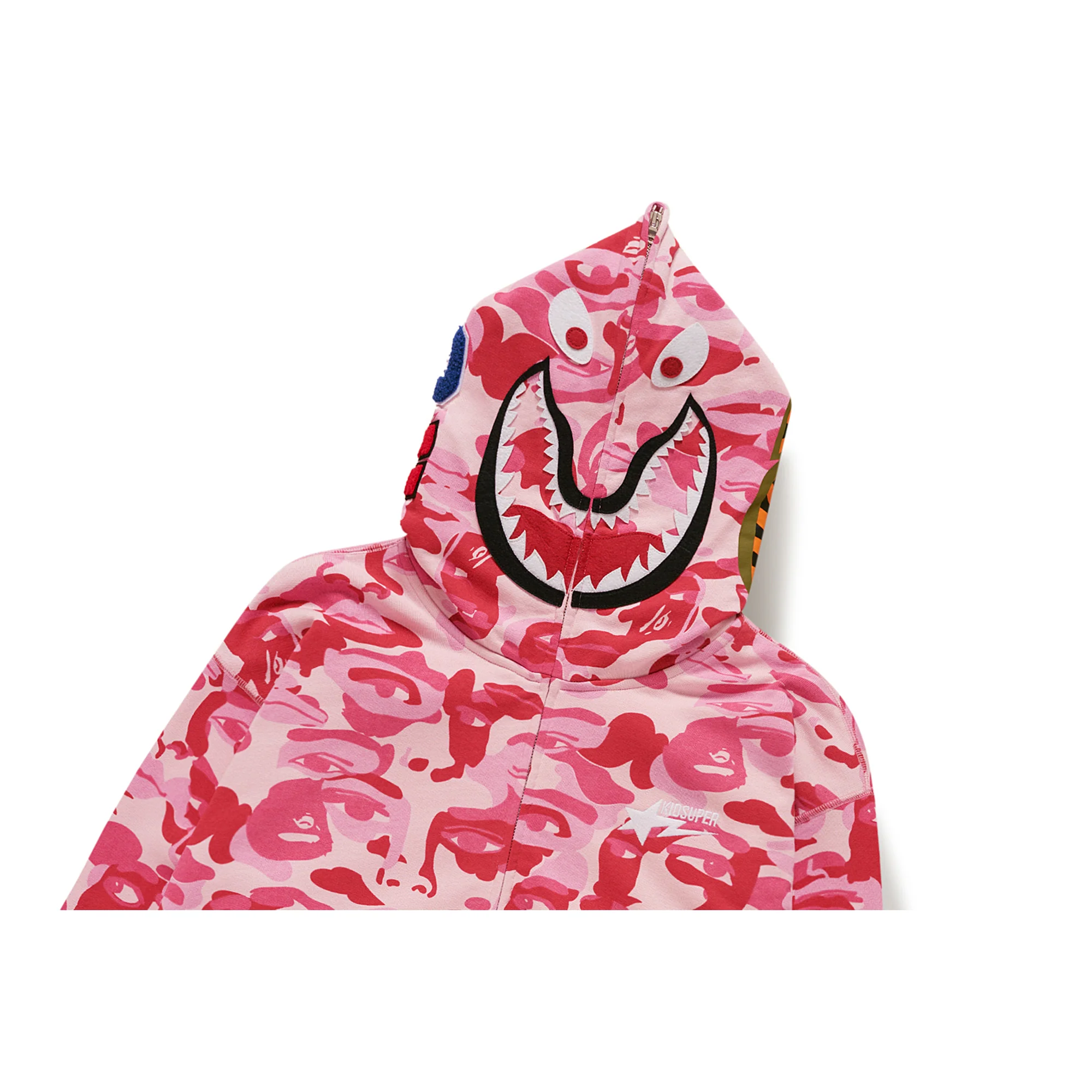 BAPE X KIDSUPER CAMO SHARK FULL ZIP HOODIE [PINK] - Image 4