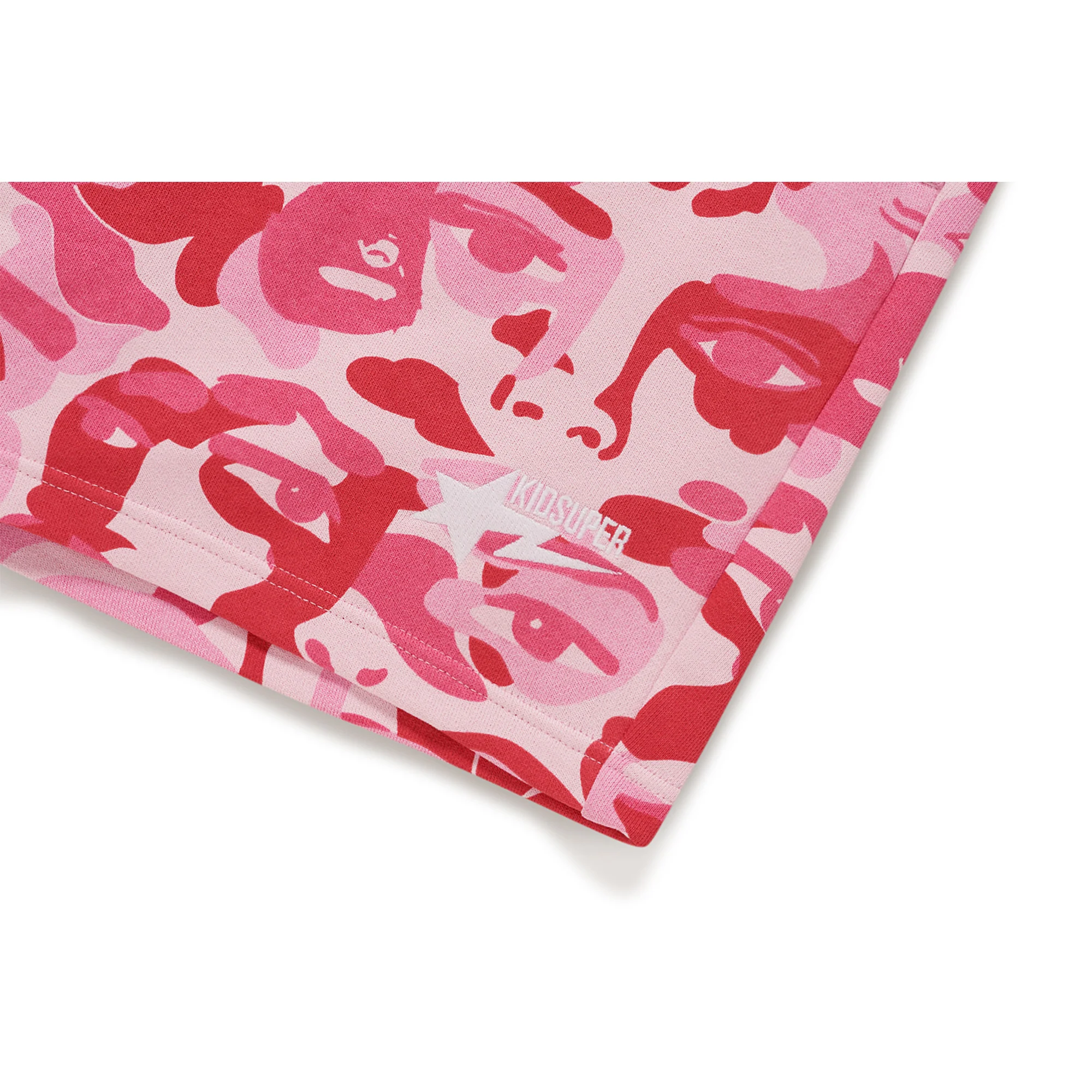 BAPE X KIDSUPER CAMO SWEAT SHORTS [PINK] - Image 2