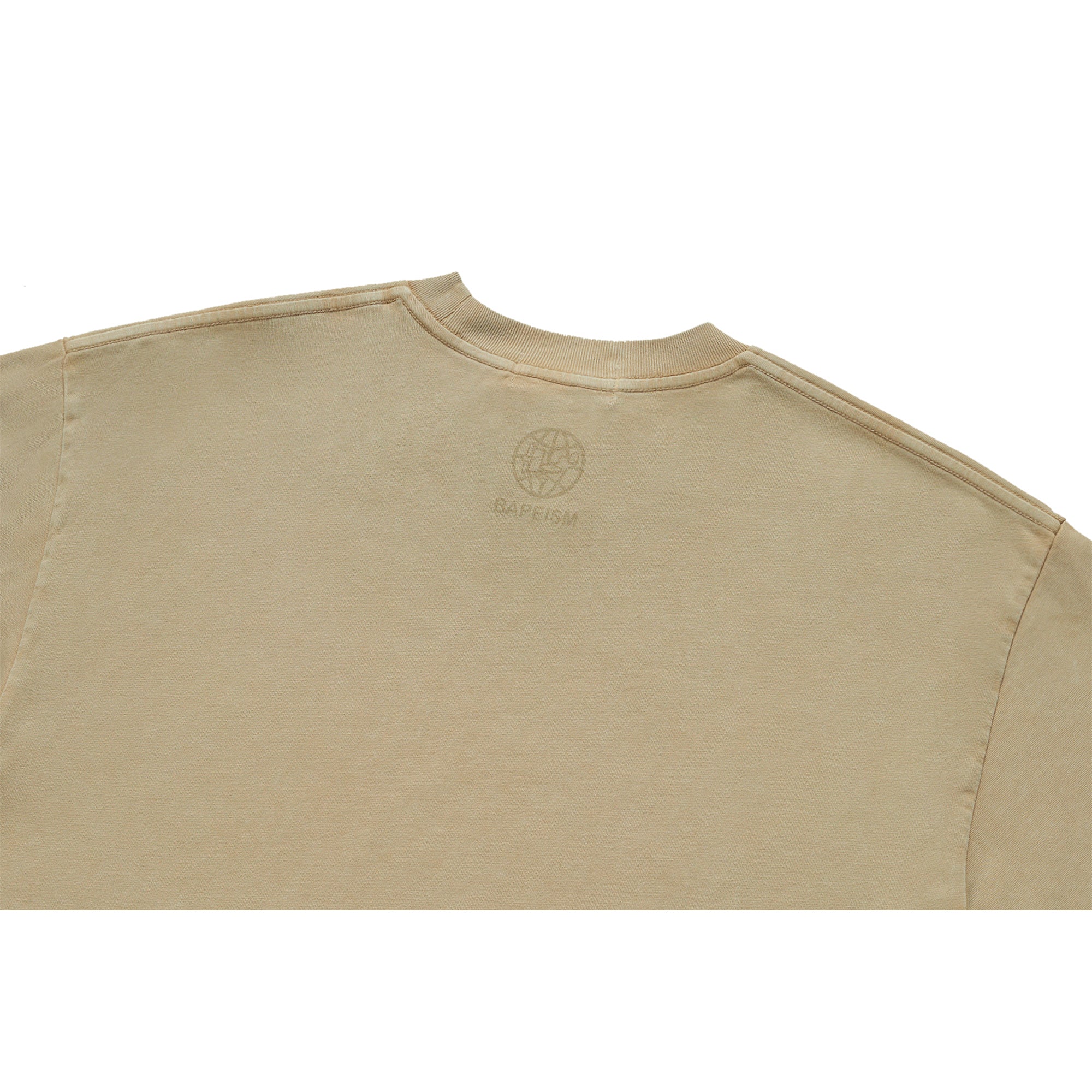 BAPE X KIDSUPER GARMENT DYE COLLEGE LOGO TEE [BEIGE] - Image 4