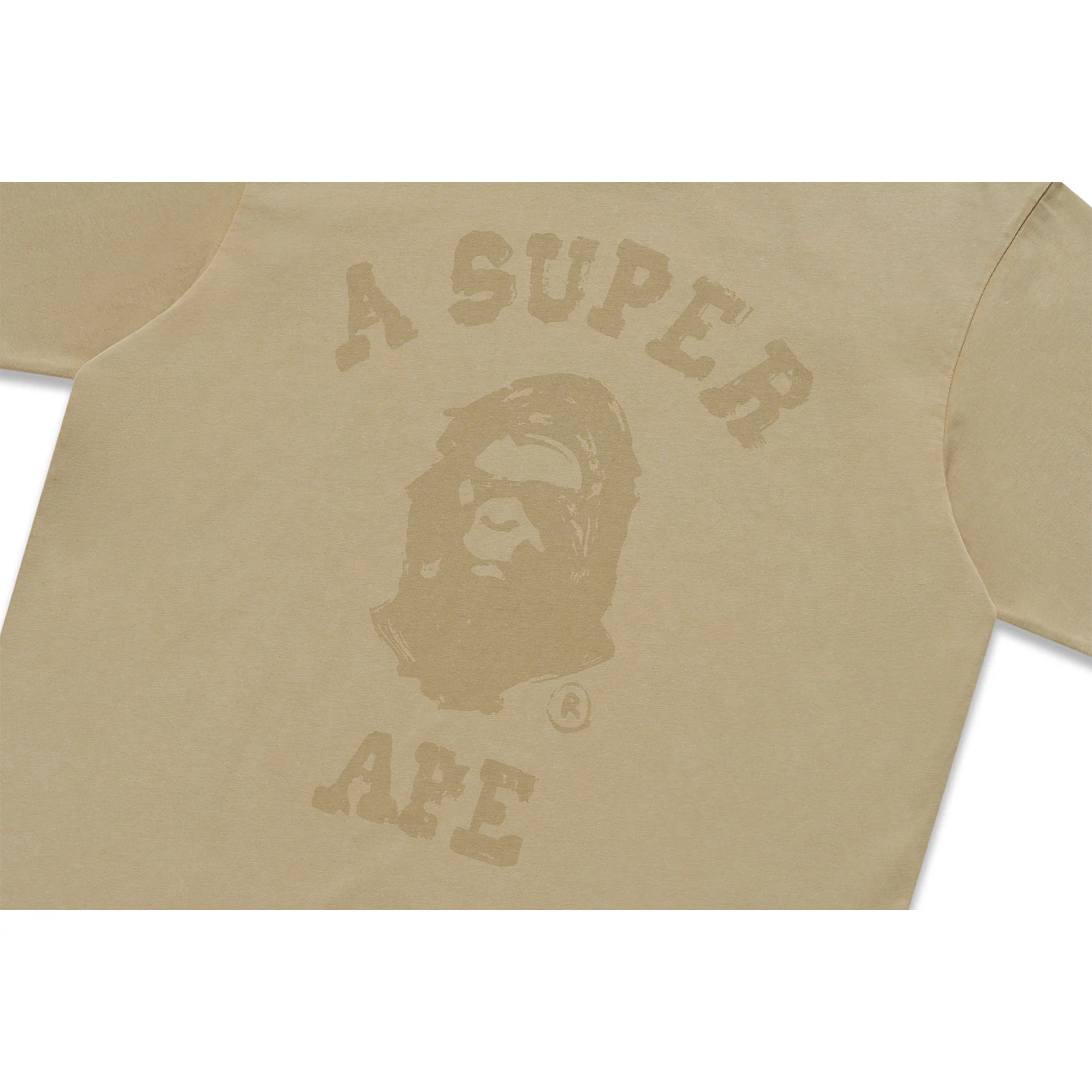 BAPE X KIDSUPER GARMENT DYE COLLEGE LOGO TEE [BEIGE] - Image 5