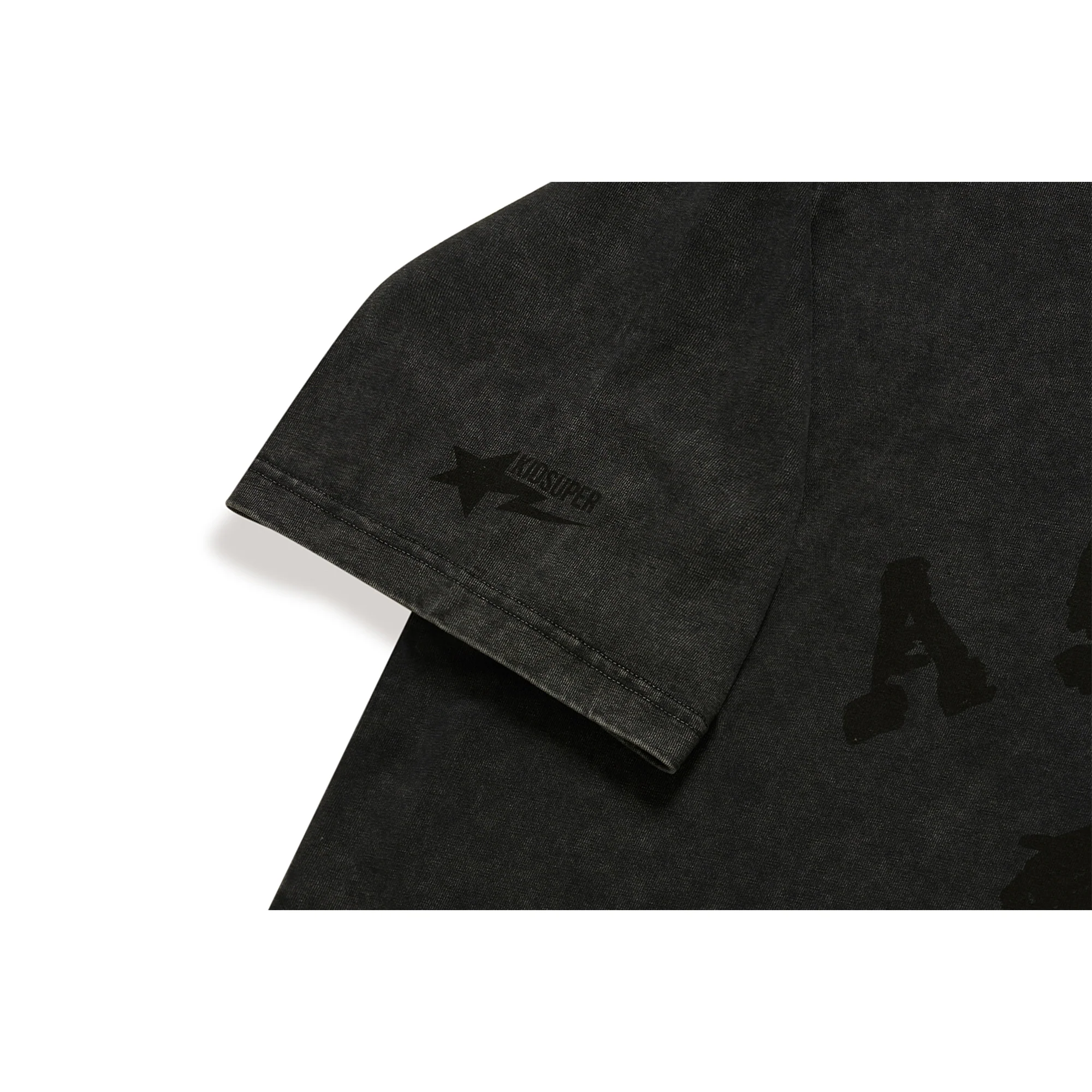 BAPE X KIDSUPER GARMENT DYE COLLEGE LOGO TEE  [BLACK] - Image 3
