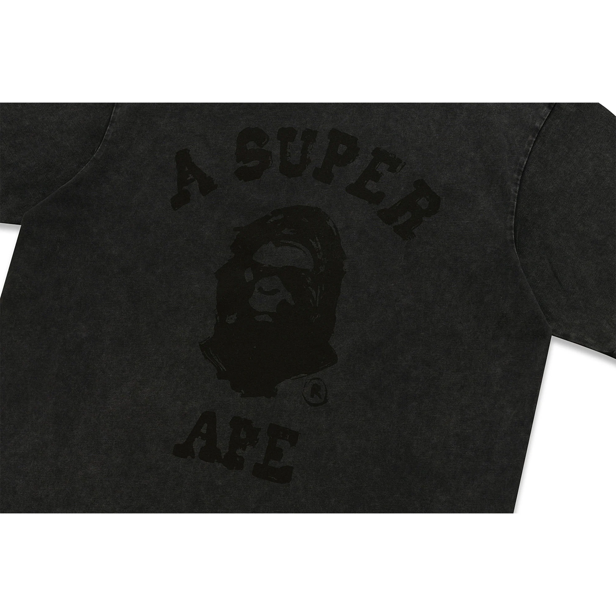 BAPE X KIDSUPER GARMENT DYE COLLEGE LOGO TEE  [BLACK] - Image 5