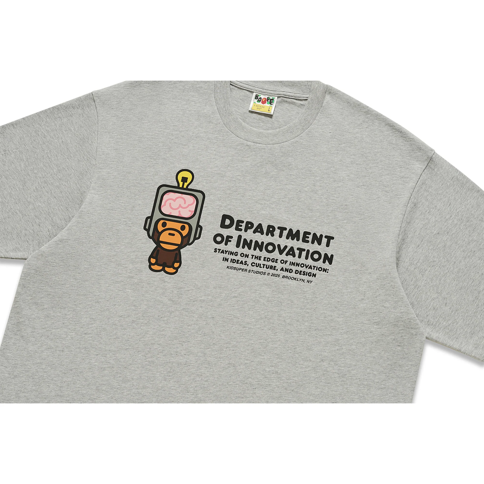 BAPE X KIDSUPER MILO DEPT. OF INNOVATION TEE [GRAY] - Image 4