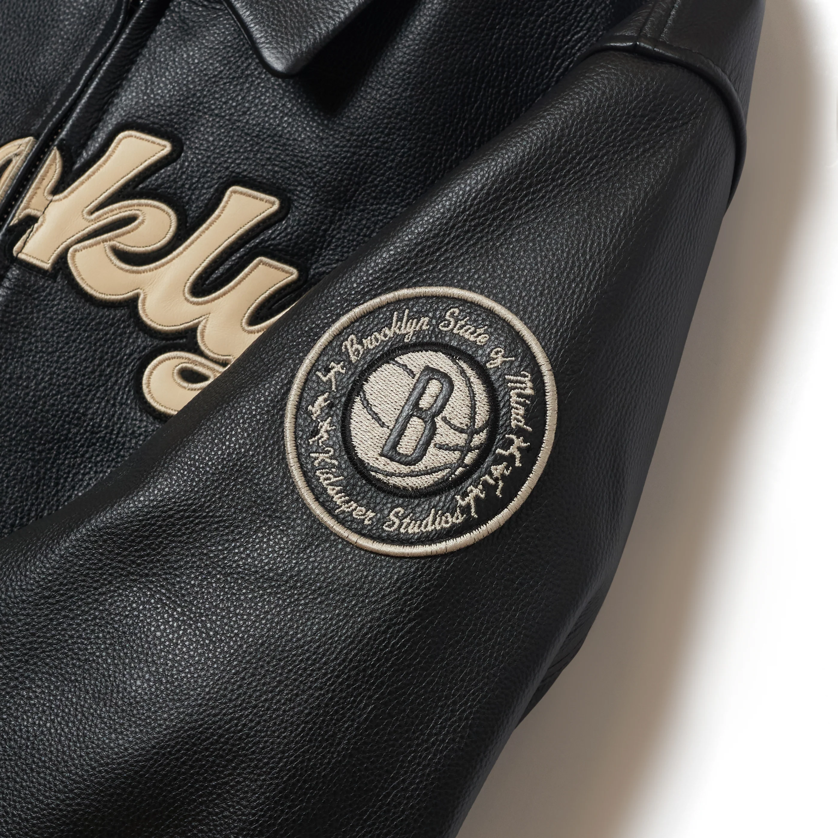 Bero X KidSuper Leather Varsity Jacket [BLACK] - Image 4