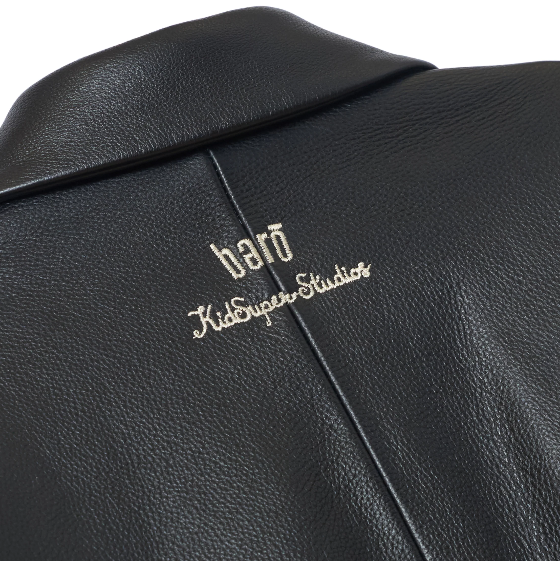 Bero X KidSuper Leather Varsity Jacket [BLACK] - Image 5