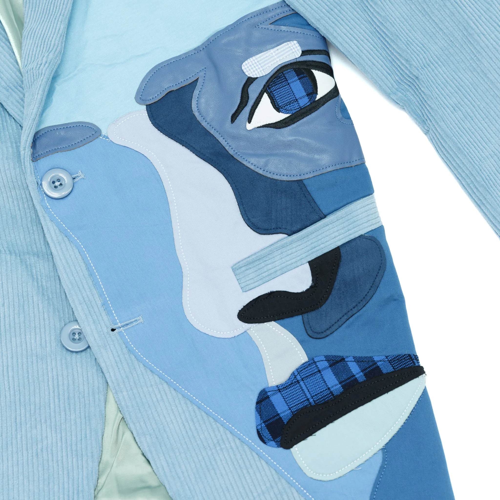 Blue face Corduroy Suit Jacket [Blue] - Image 3