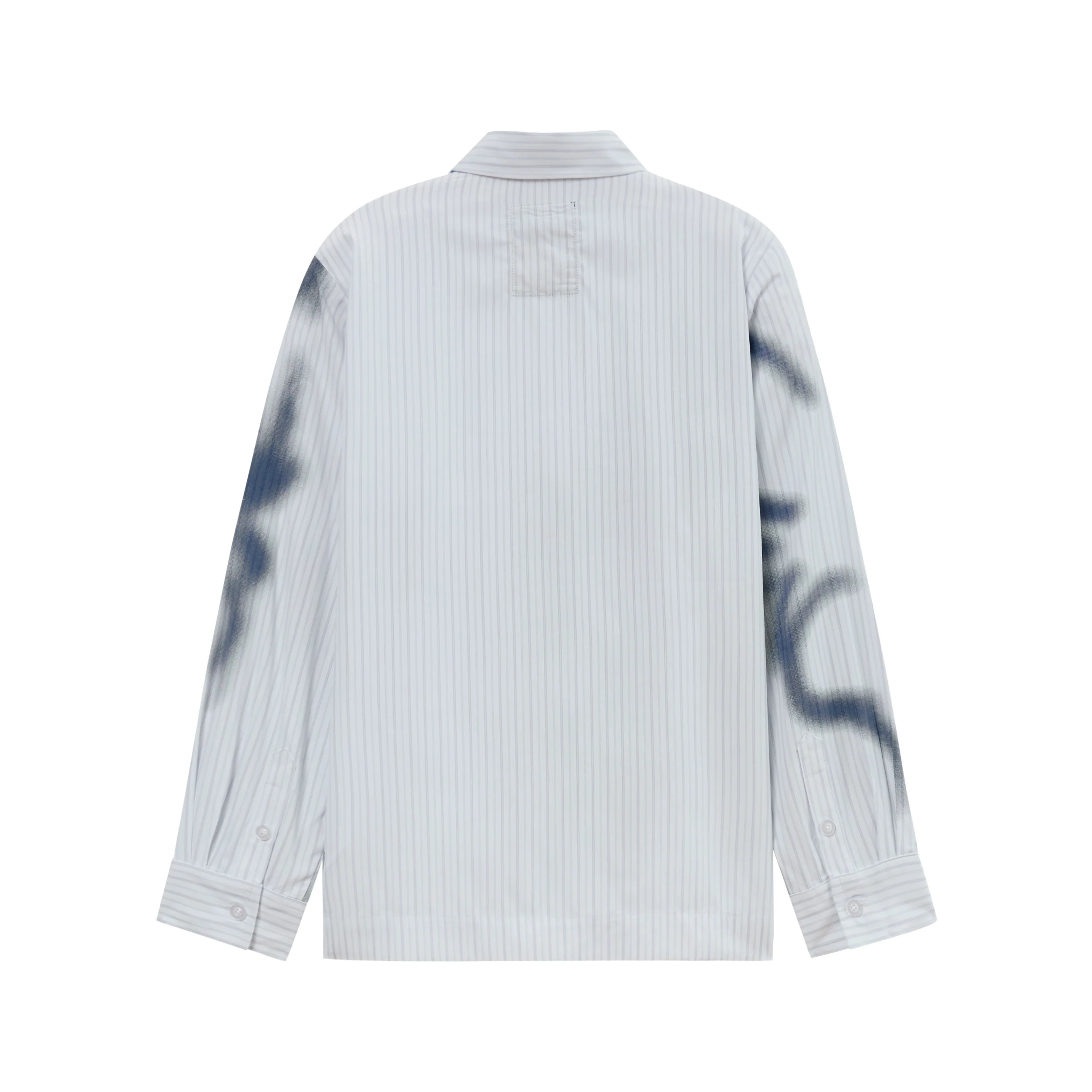 Blurry Face Airbrush Striped Button Up [Black] - Image 2