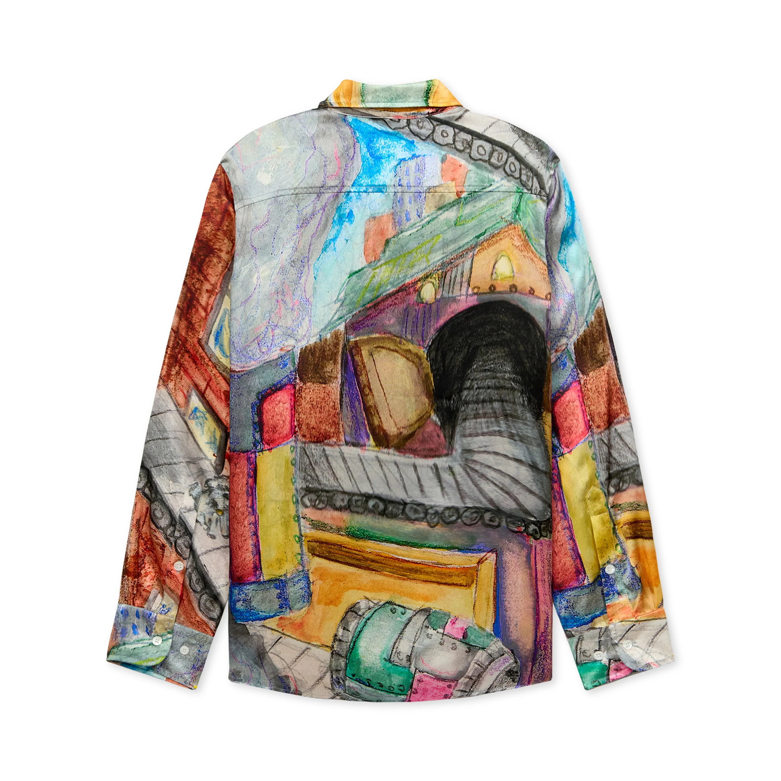 Book Page Tunnel Silk Shirt [Multi] - Image 2