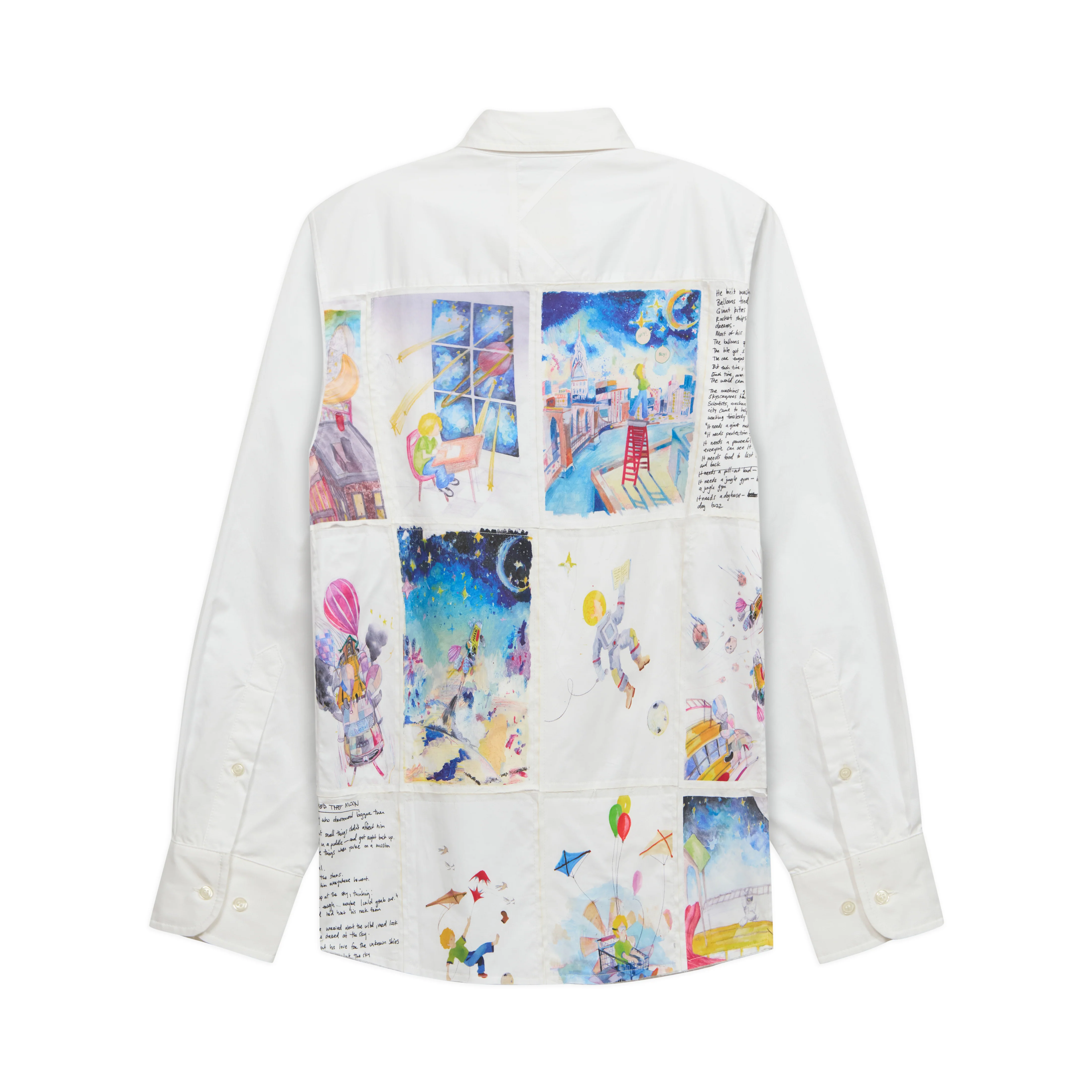 Book Pages Patchwork Shirt [White] - Image 2