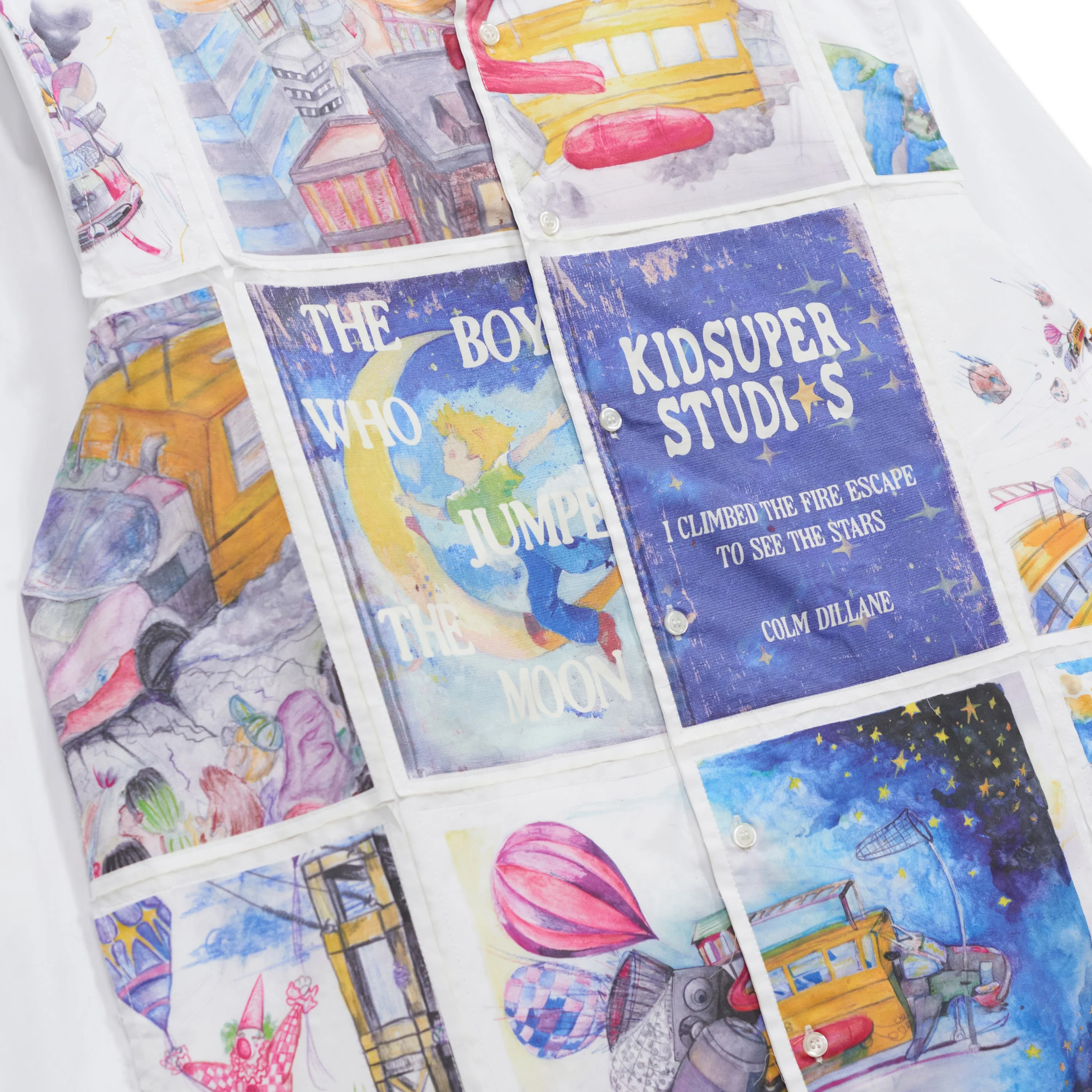 Book Pages Patchwork Shirt [White] - Image 3