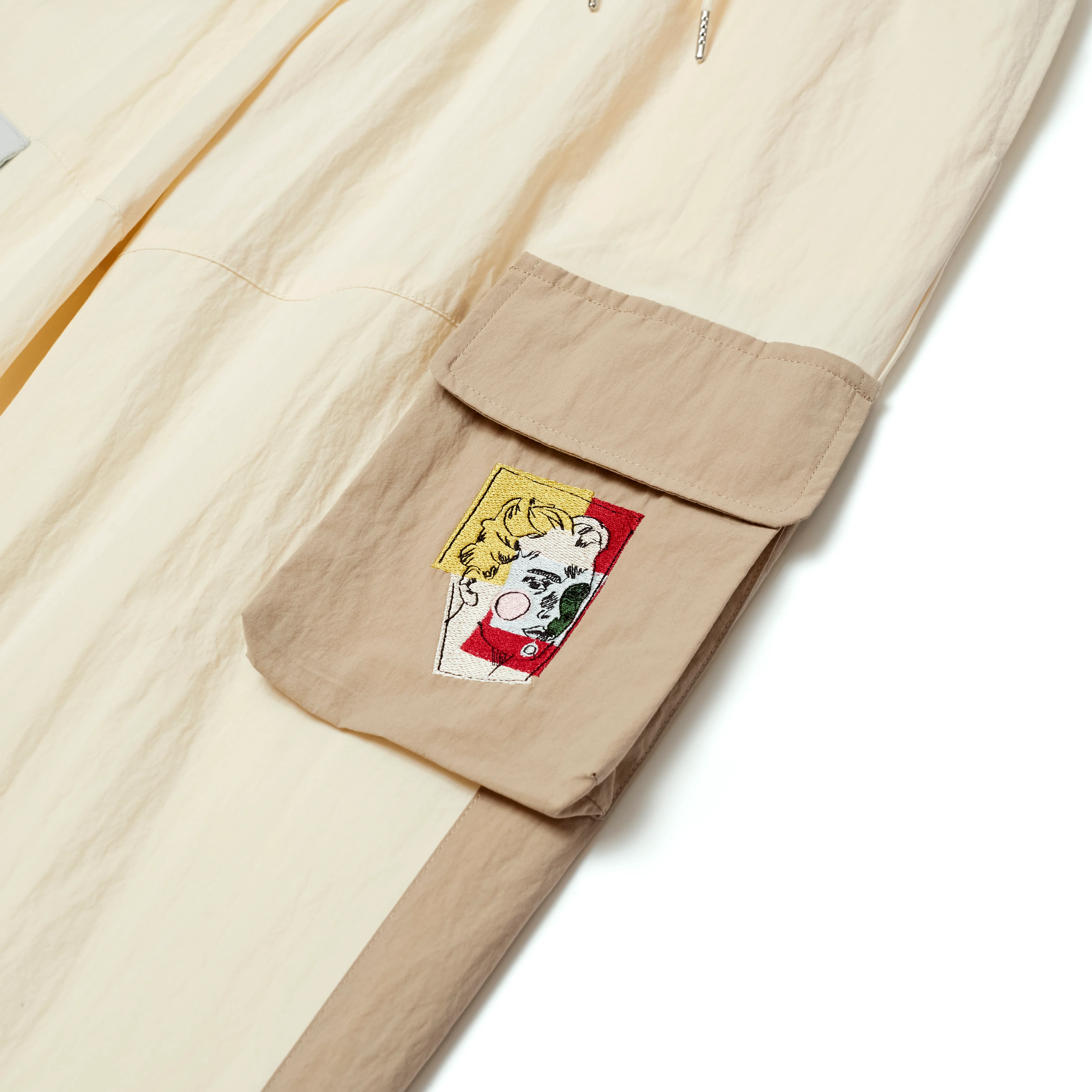 Cargo pocket Track Pants [Cream] - Image 3
