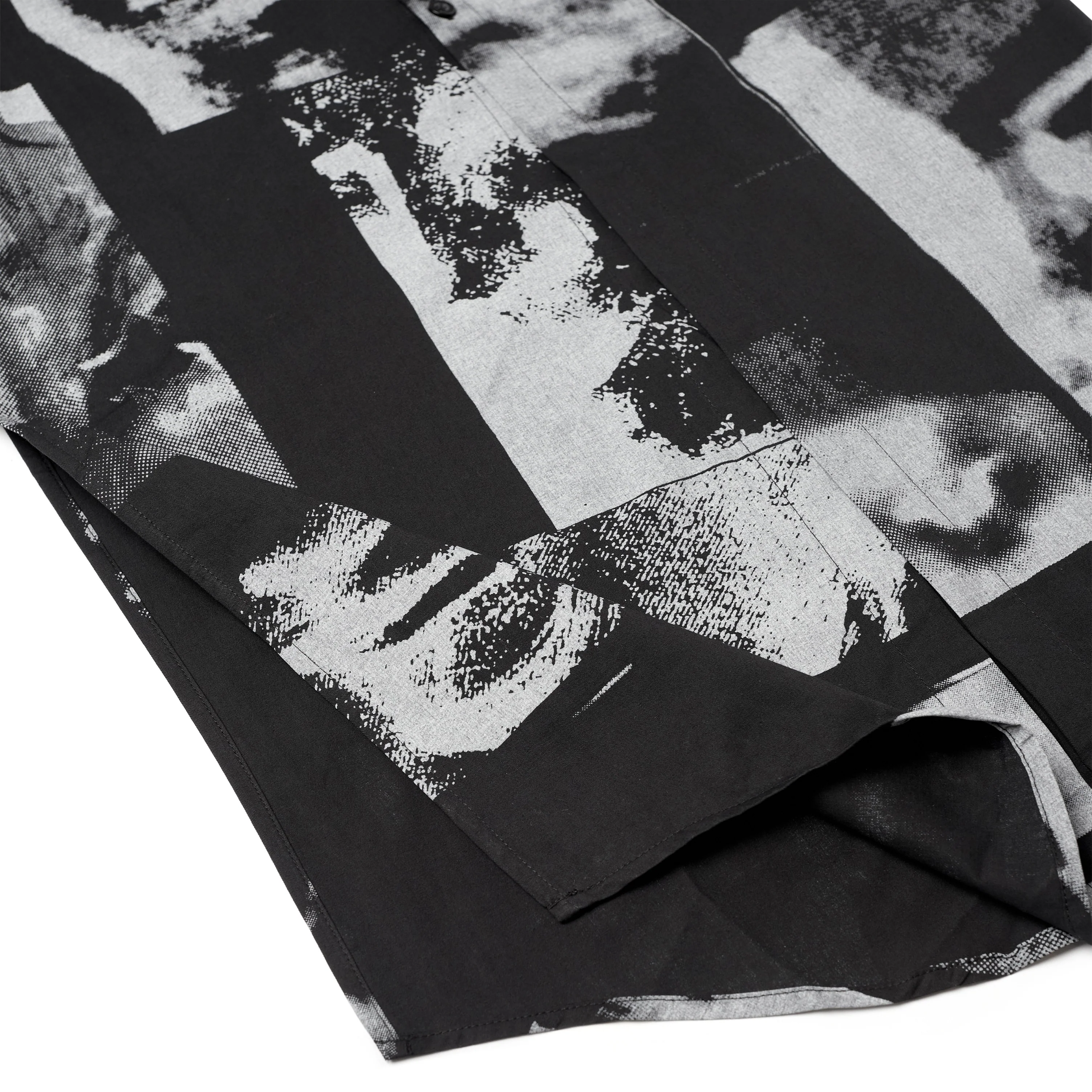 Collage Faces Button Up Long Shirt [Black/ White] - Image 3