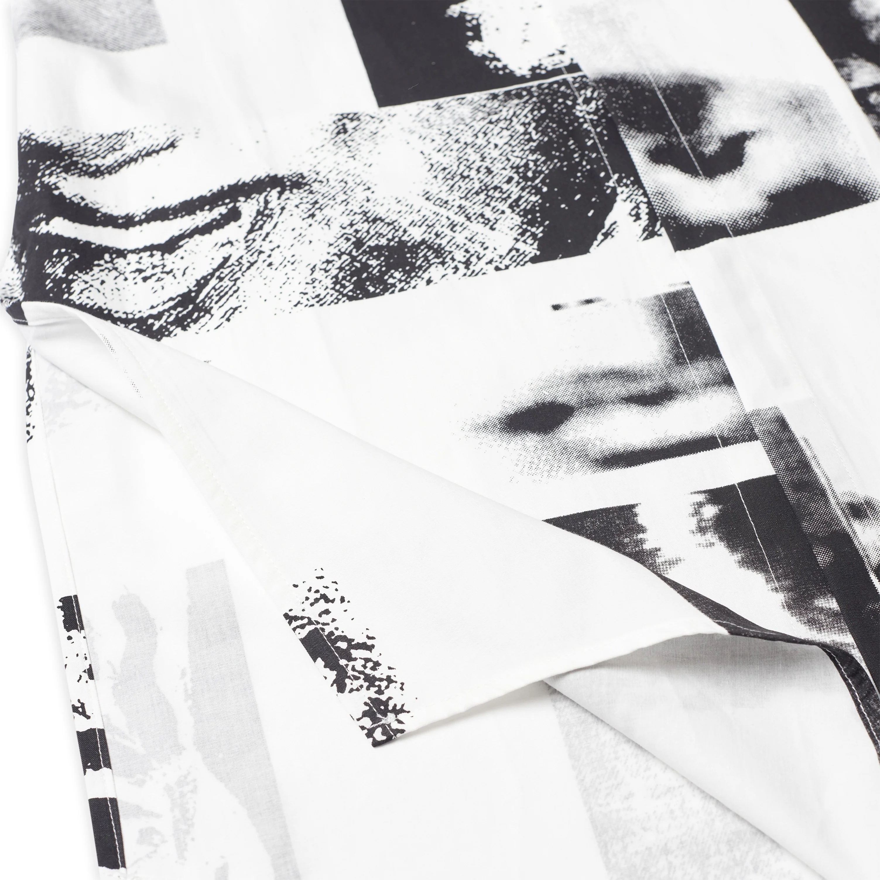 Collage Faces Button Up Shirt [White] - Image 3