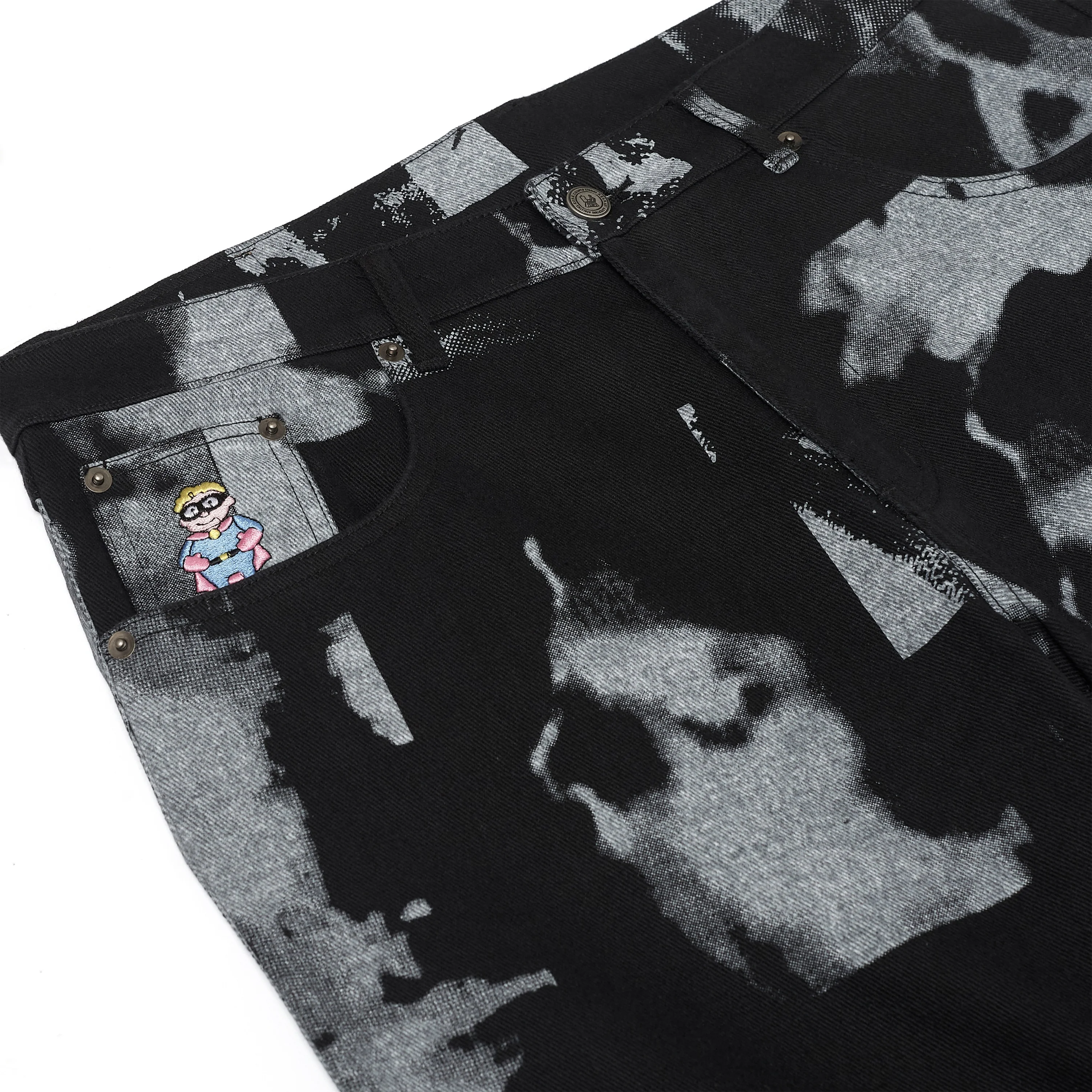 Collage Faces Twill Pants [Black] - Image 3