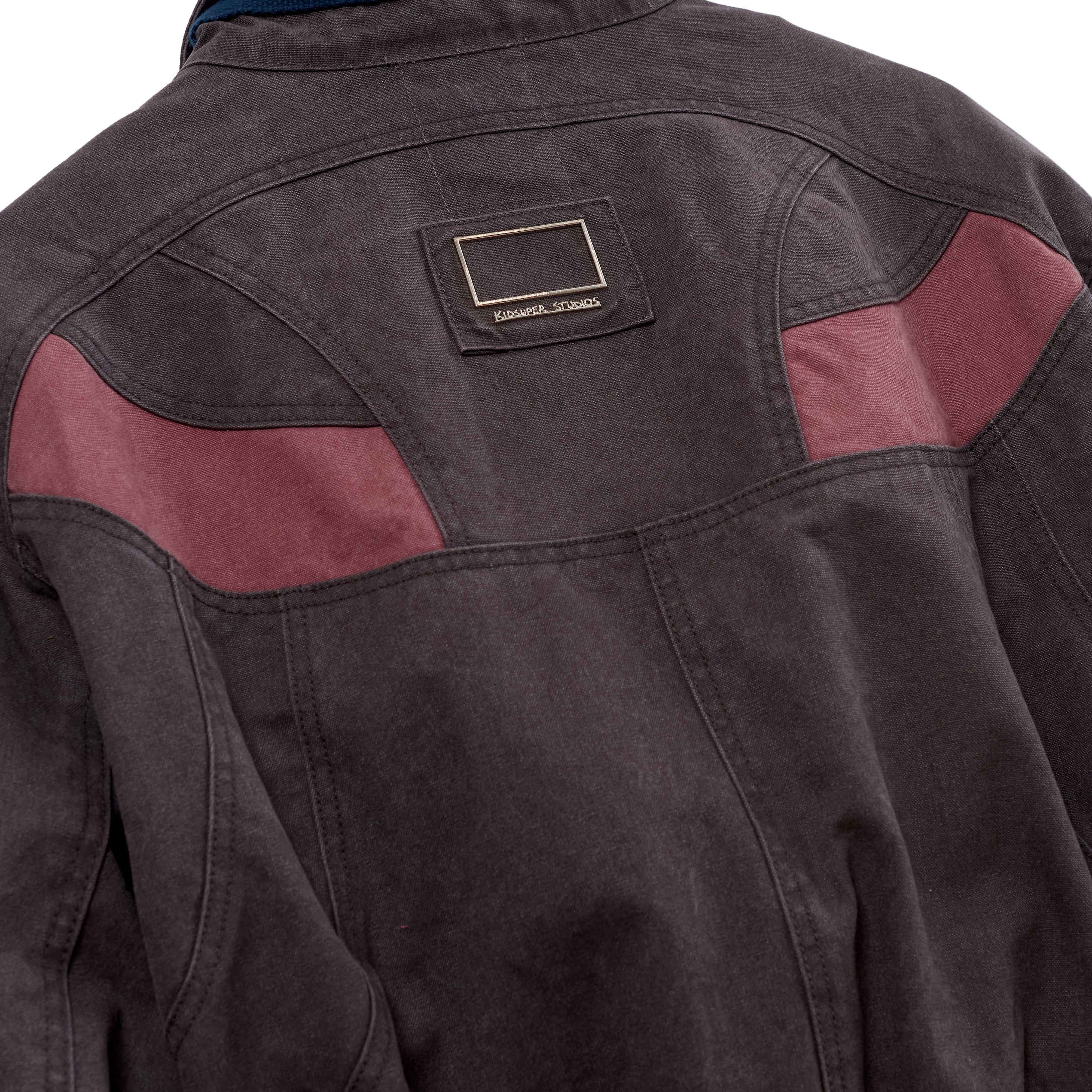 Cropped Canvas Bomber Jacket [Brown] - Image 3