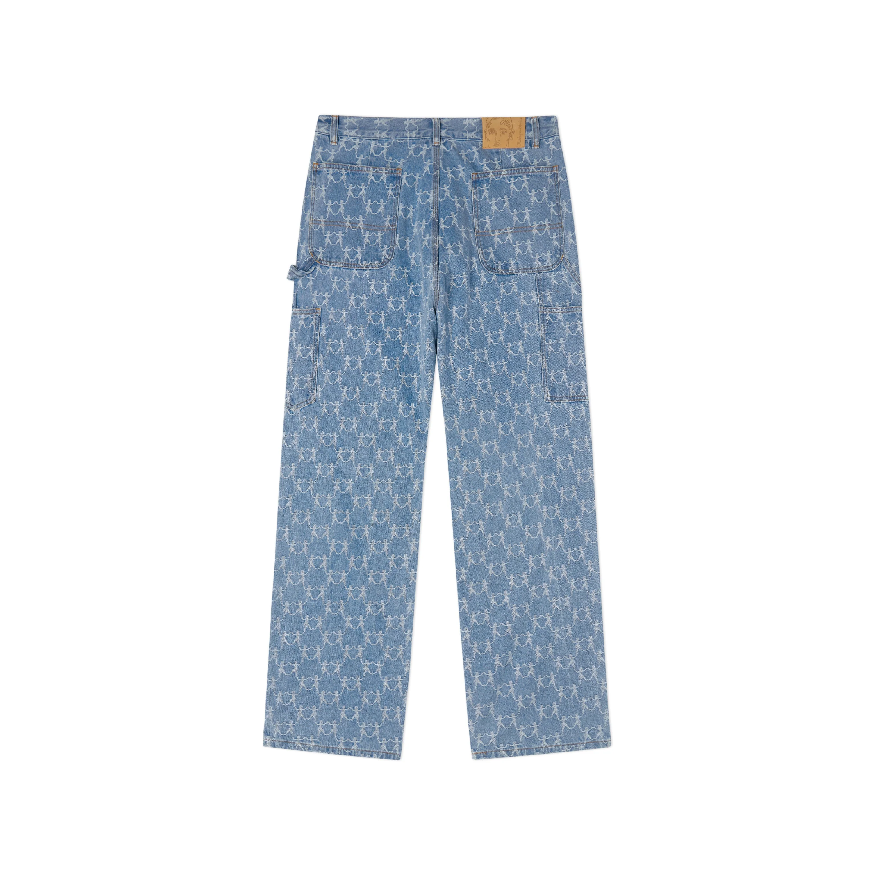 Dancing Ladies Jacquard Double Knee Jeans [Blue] - Image 2