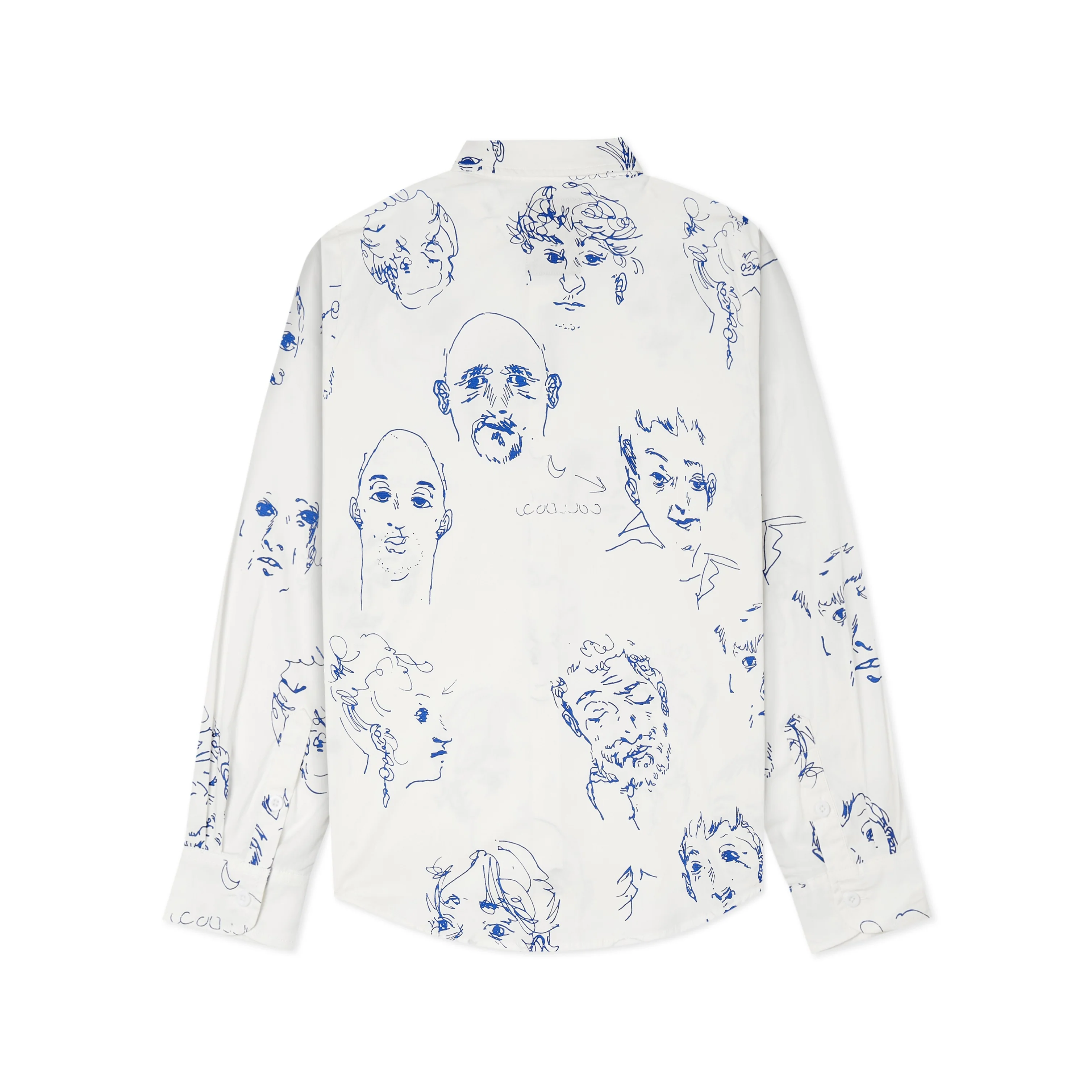 Doodle Faces Button up Shirt [White] - Image 2