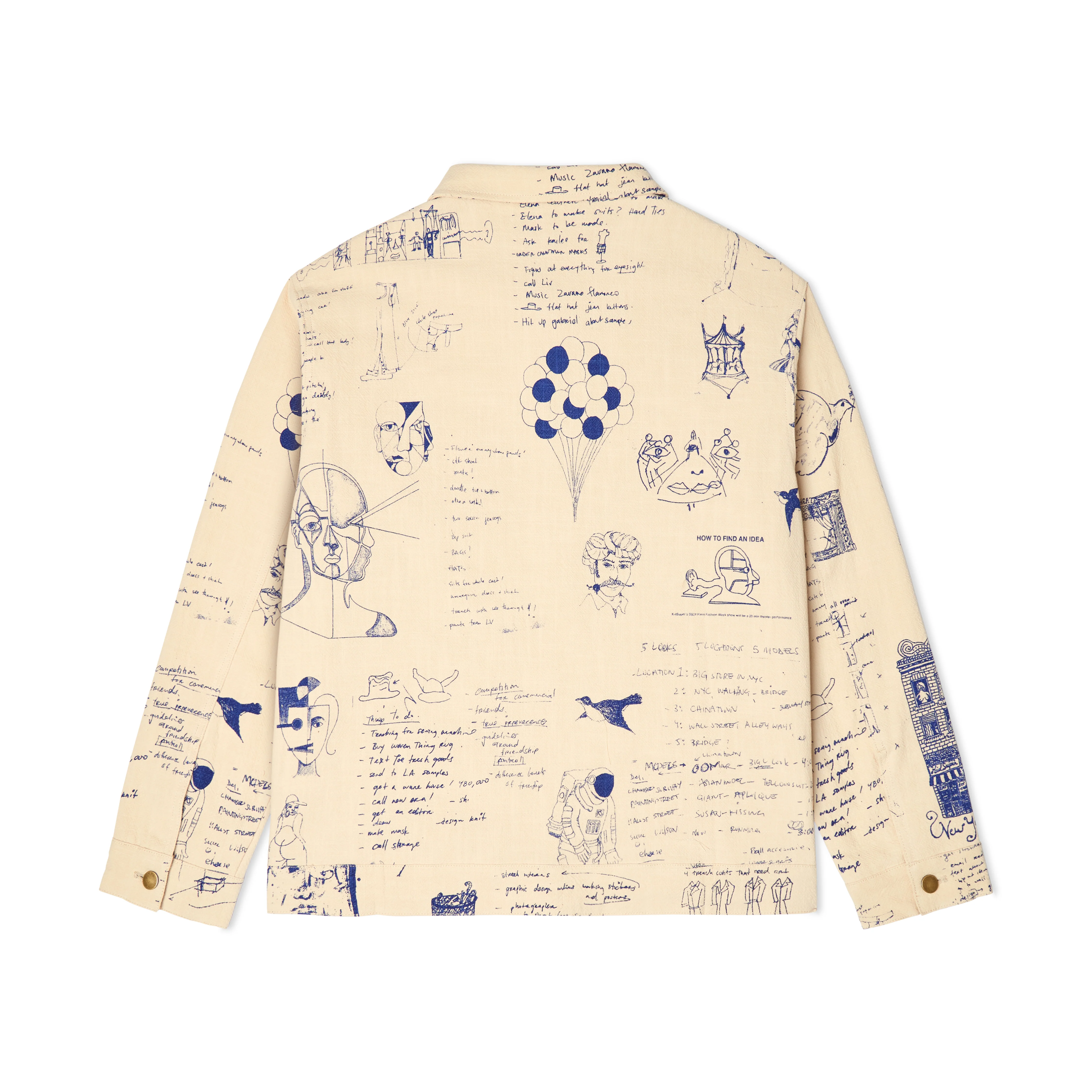 Doodles Linen Coat [Tan] - Image 2