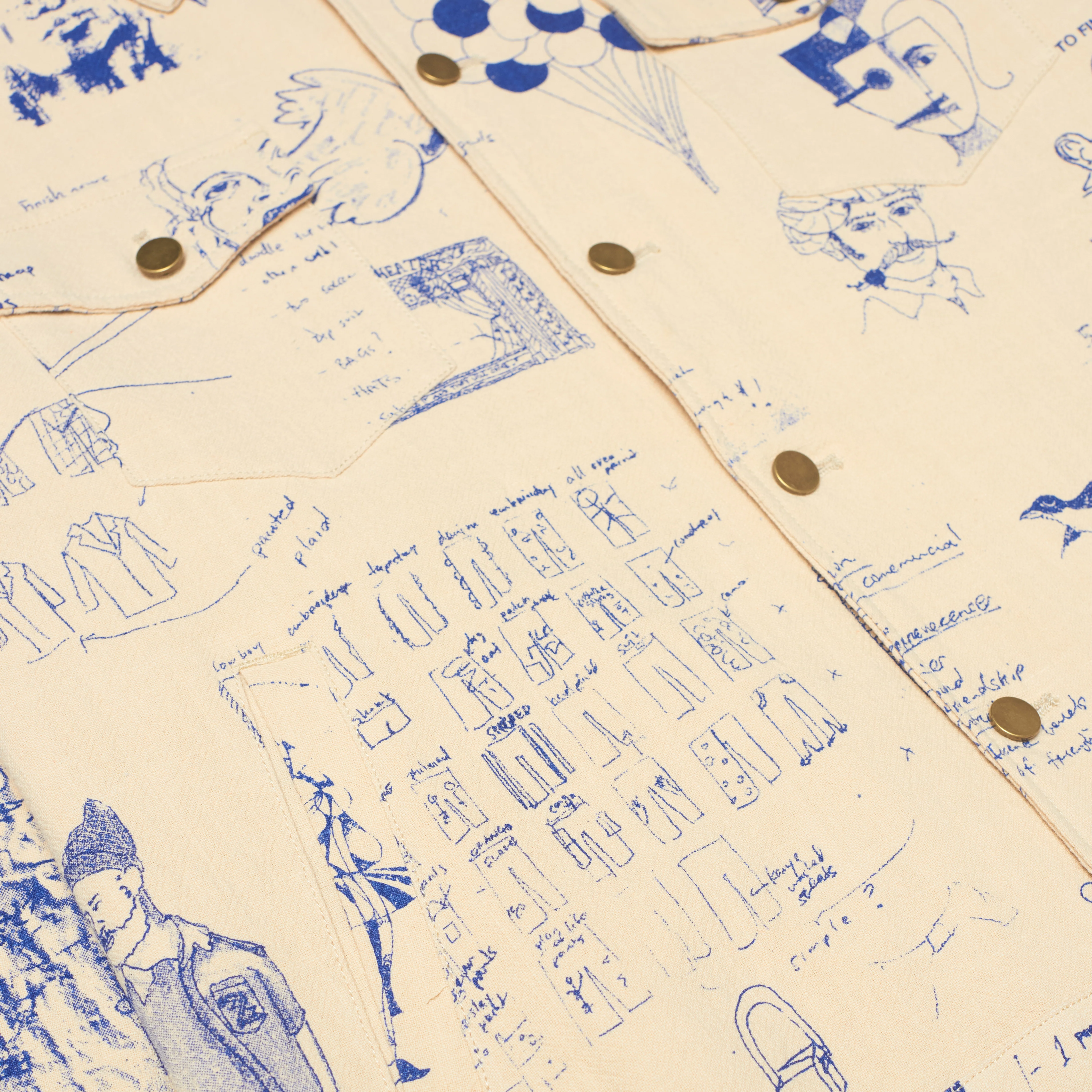 Doodles Linen Coat [Tan] - Image 3