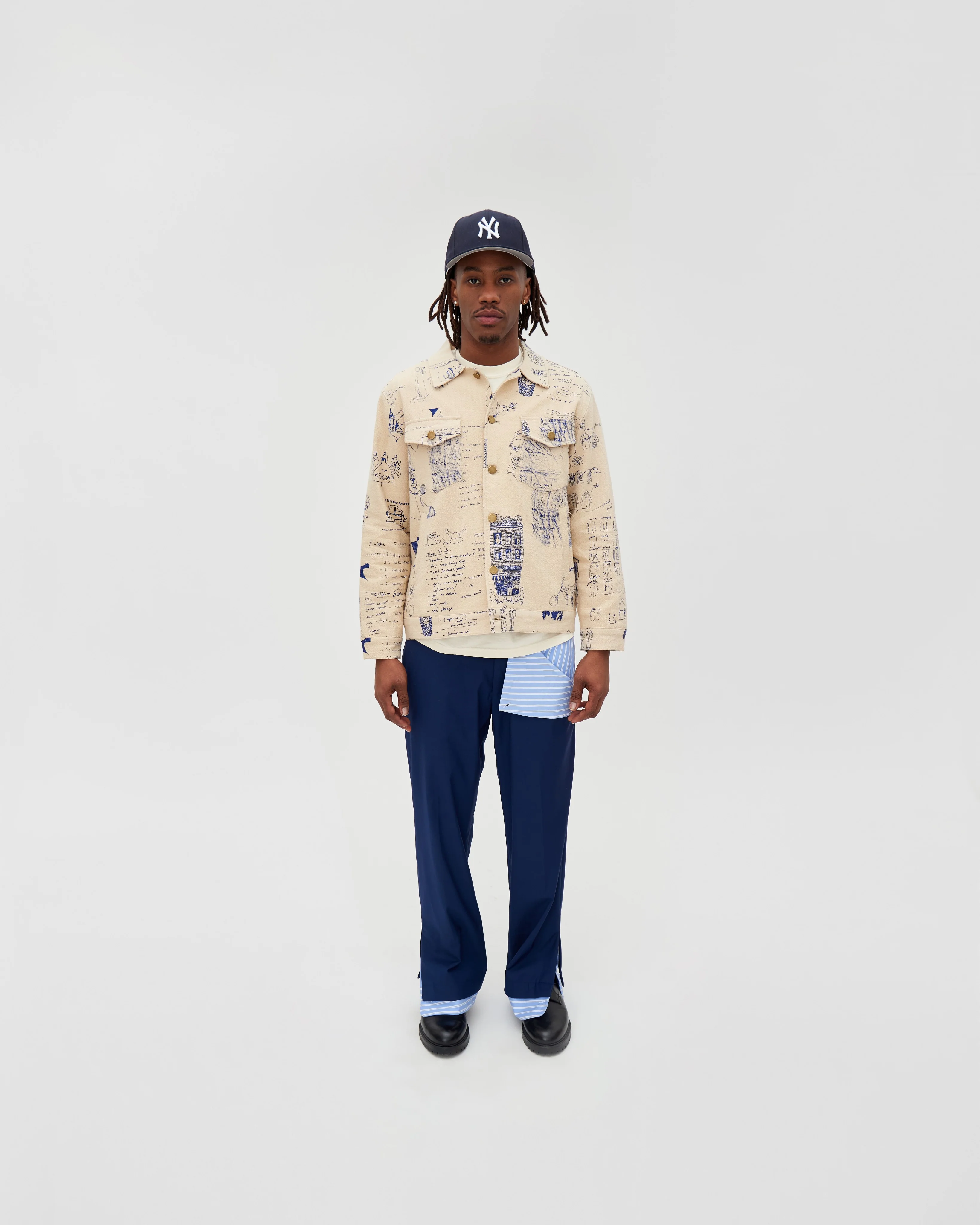 Doodles Linen Coat [Tan] - Image 4