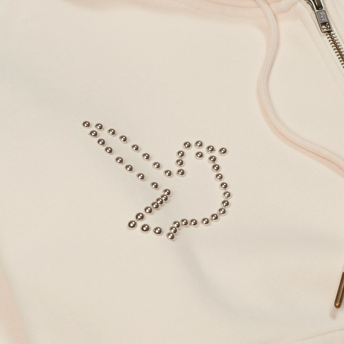 Dove & Eye Studded Hoodie [Vintage White] - Image 2