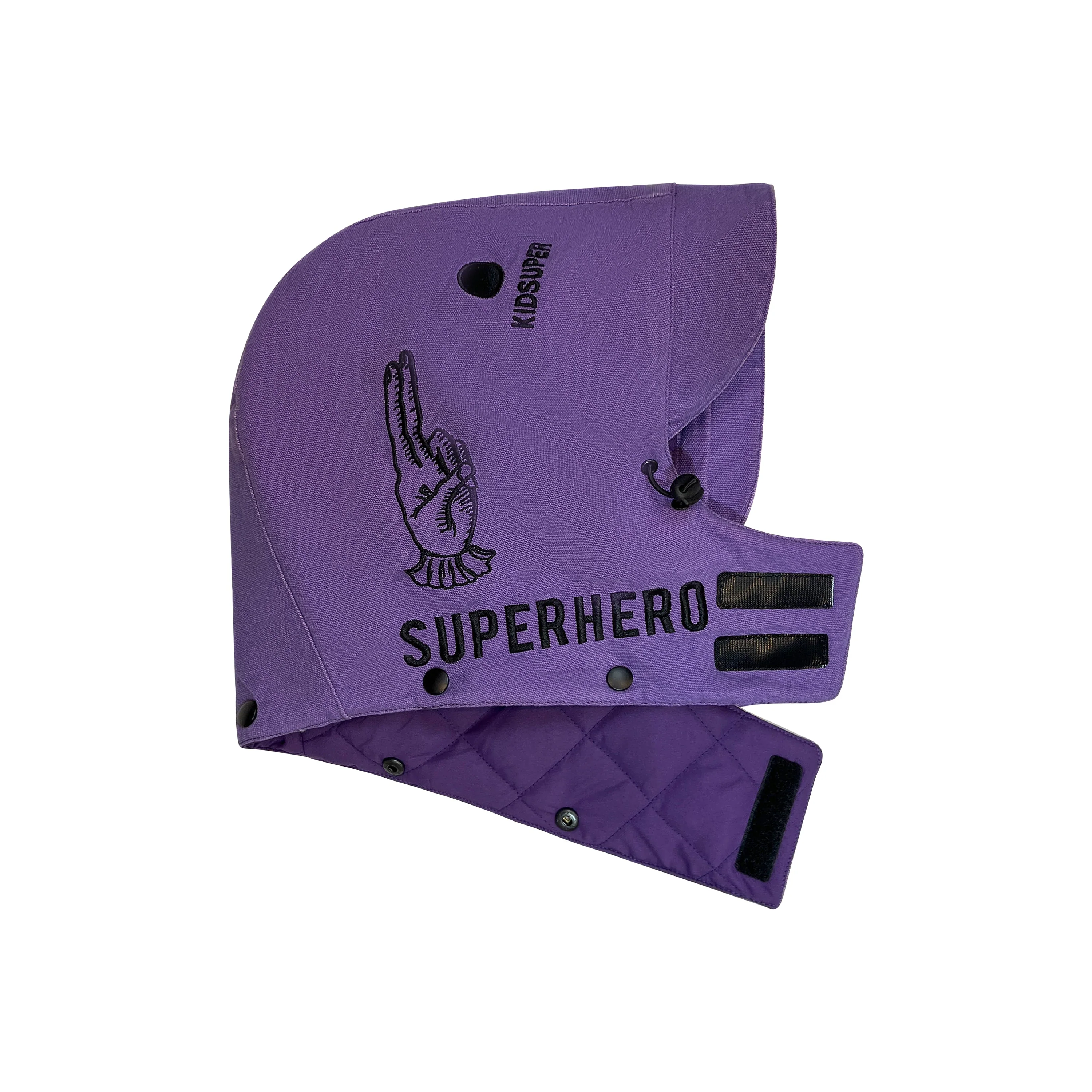 Embroidered Canvas Pullover Jacket [Purple] - Image 6