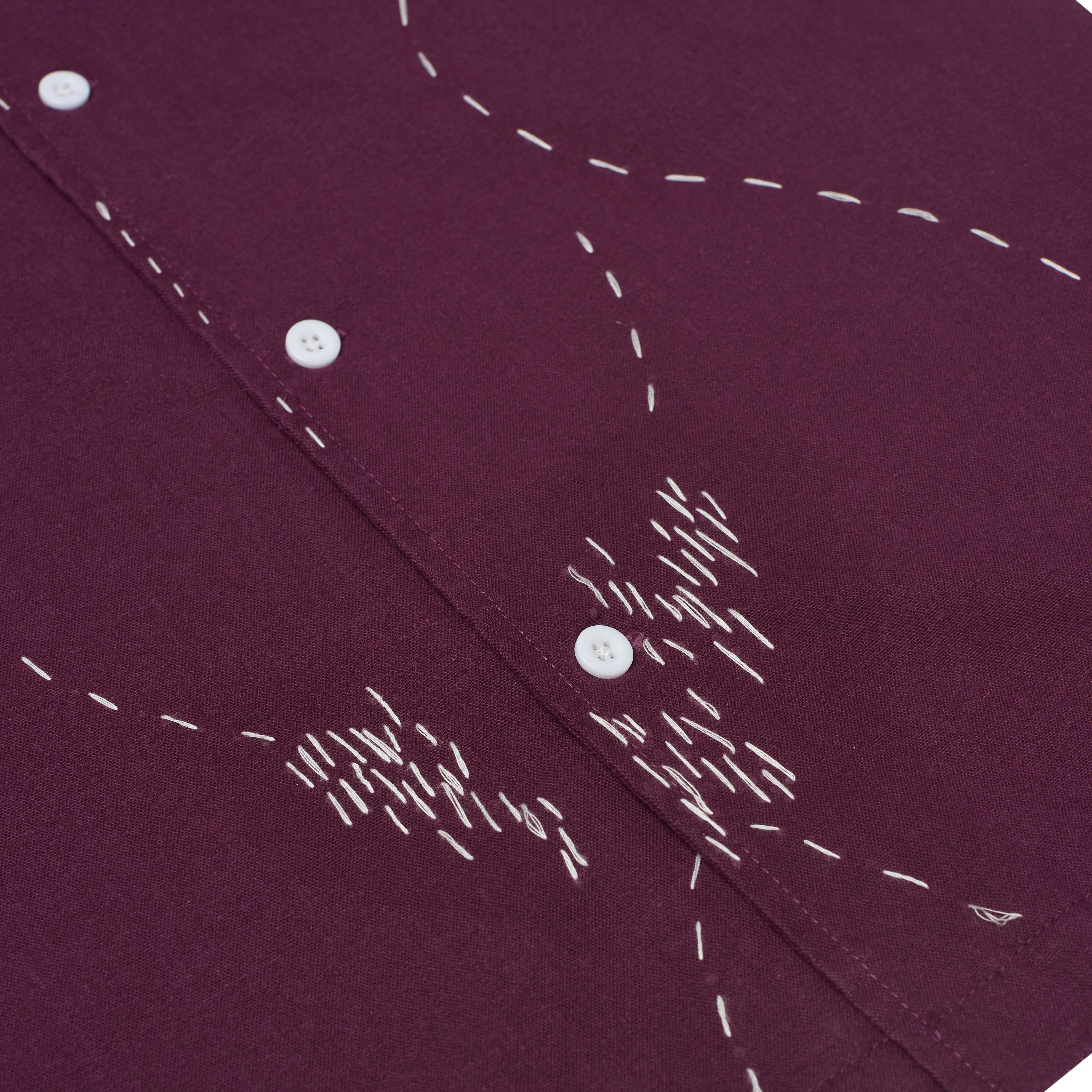 Embroidered Figure Shirt [Wine] - Image 3
