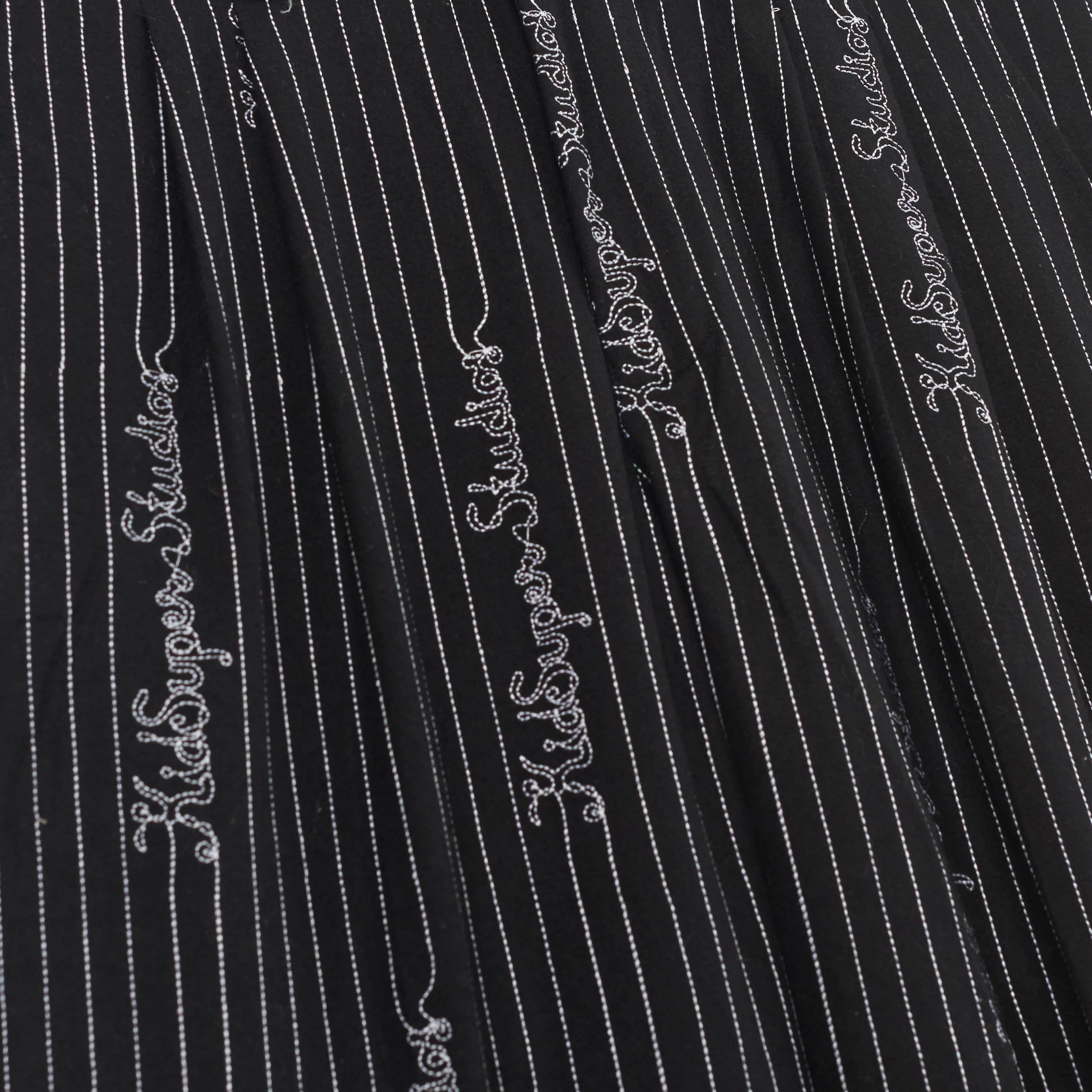 Embroidered KS Pinstripe Suit Bottom [Black] - Image 3
