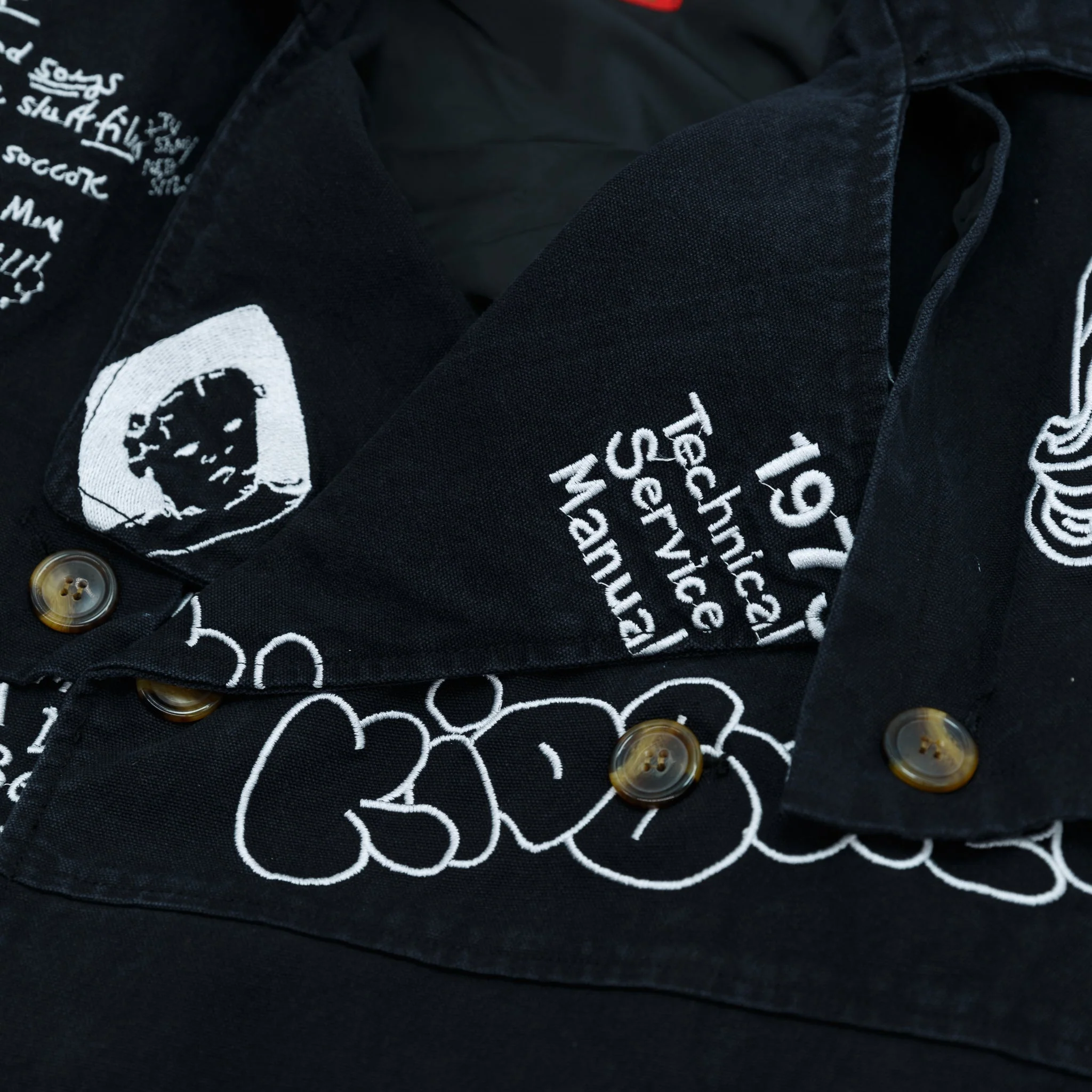 Embroidered Trench Coat [Black] - Image 5