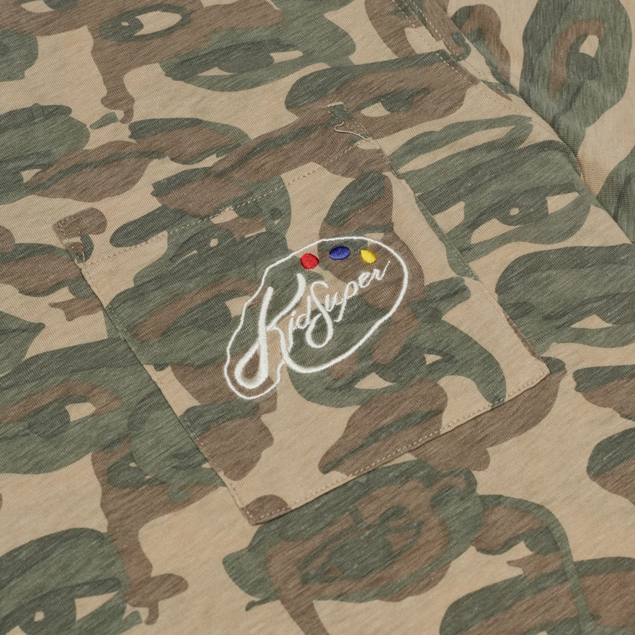 Face Camo Short Sleeve Shirt [Green/ Brown Rib] - Image 3