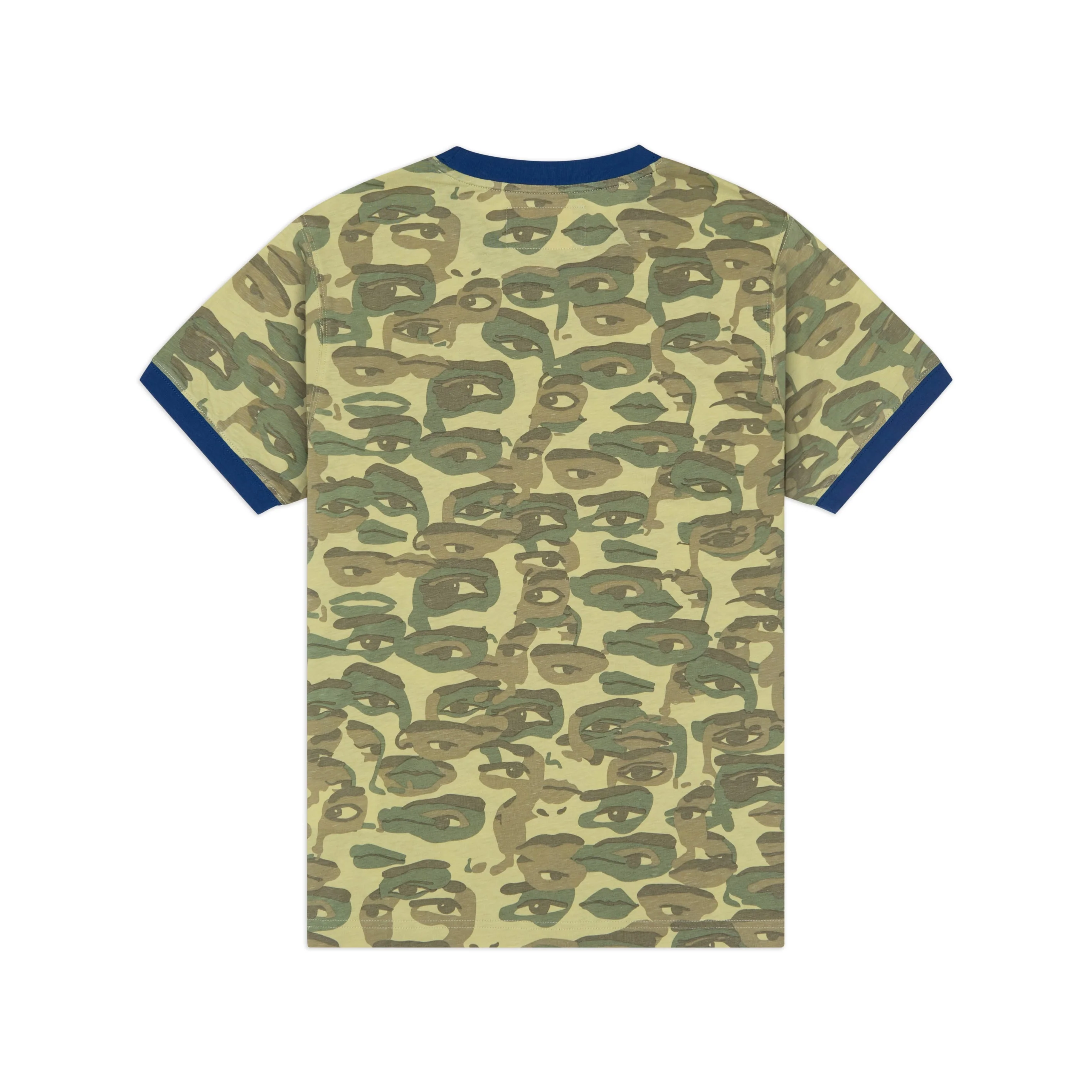 Face Camo Short Sleeve Shirt [Heavy Wash / Blue Rib] - Image 2
