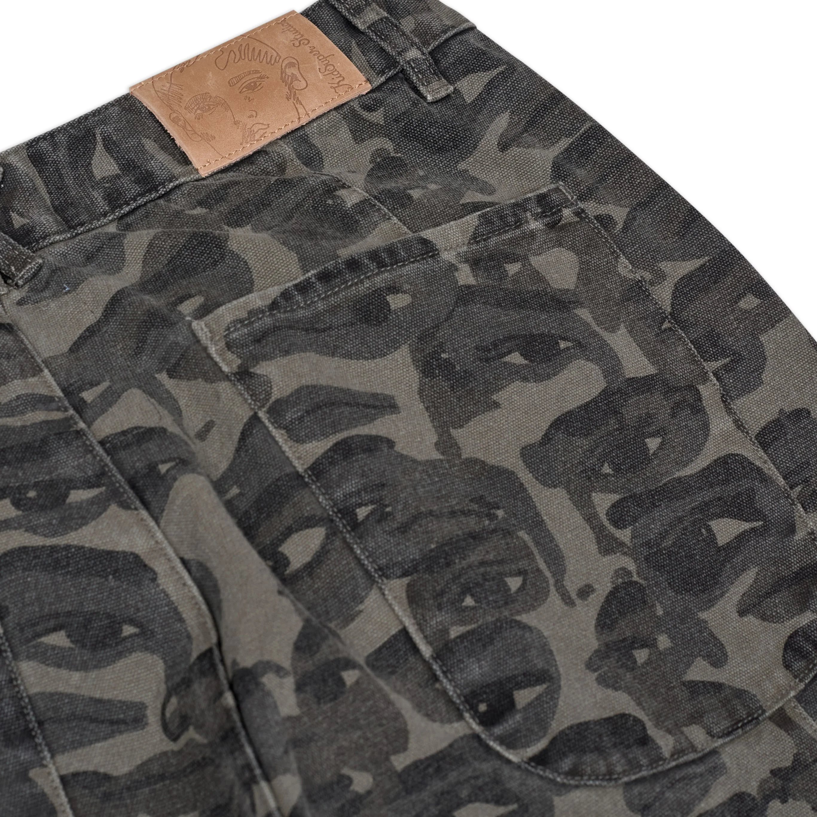 Face Camo Wide Leg Jean [Black] - Image 3