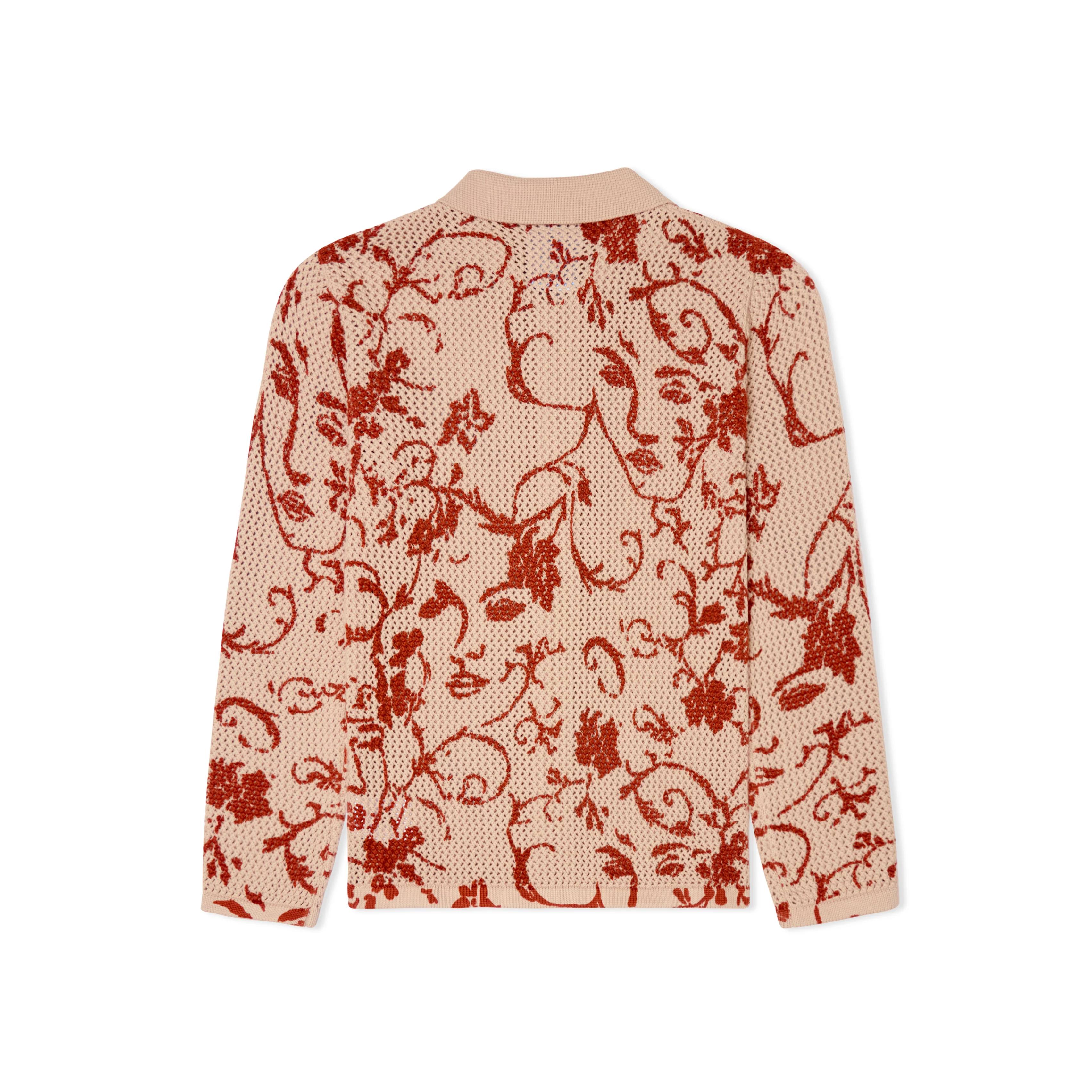 Face Floral Open Knit Top [Cream] - Image 2