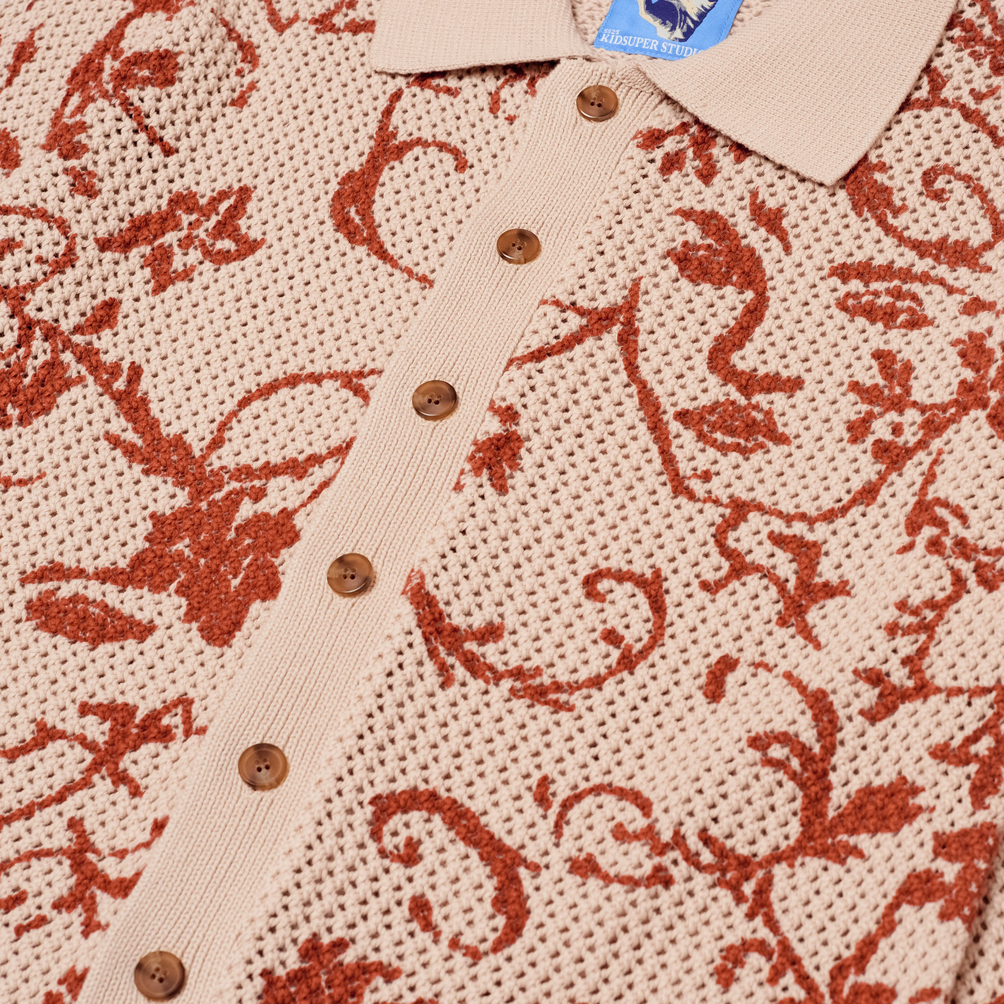Face Floral Open Knit Top [Cream] - Image 3