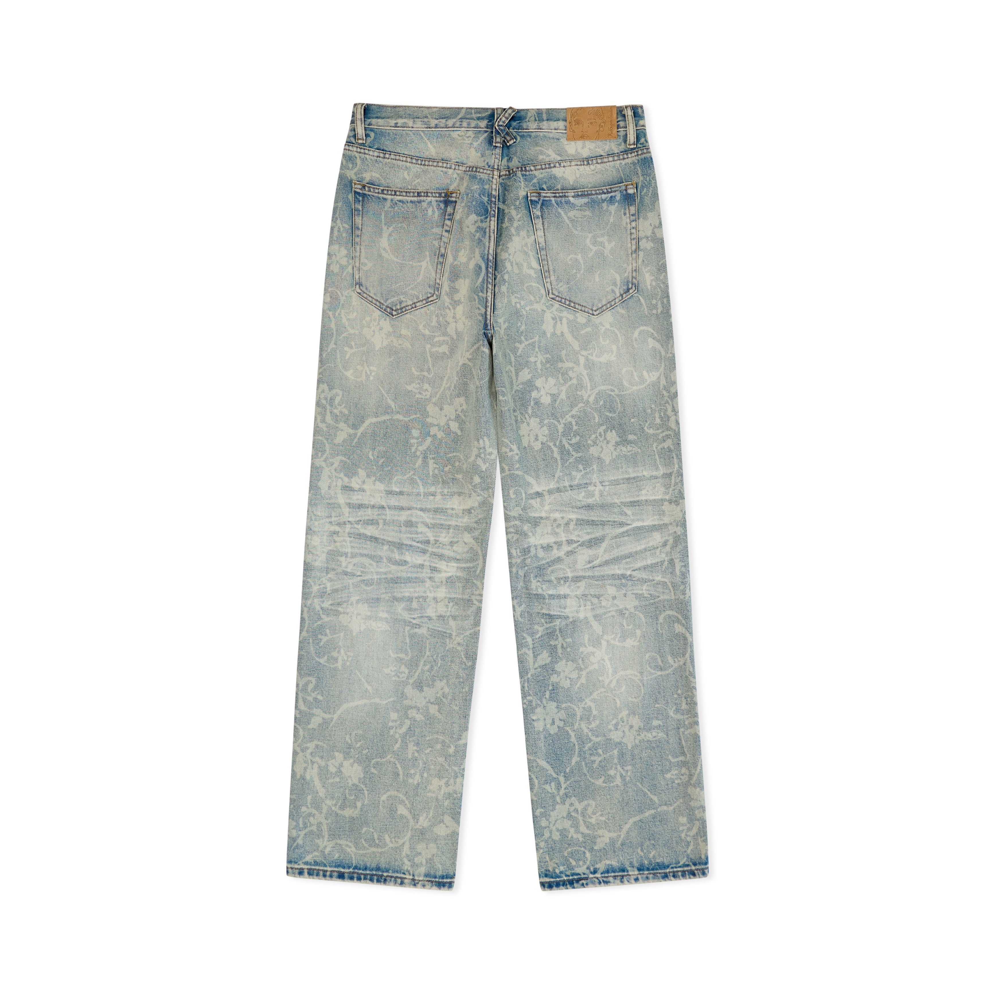 Face Floral Washed Denim Jeans [Light Mud Wash] - Image 2