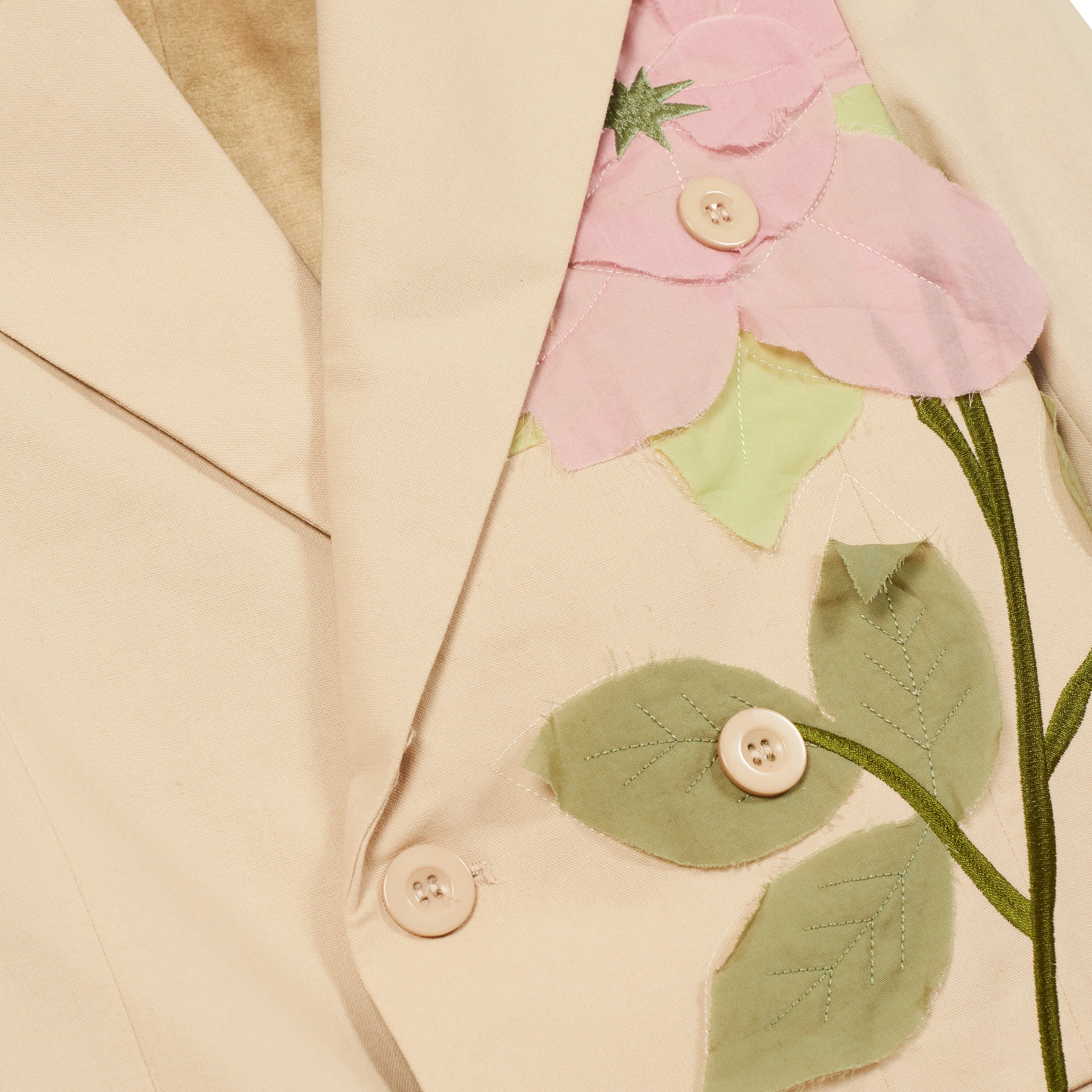 Flower Applique Suit Top [Cream] - Image 3