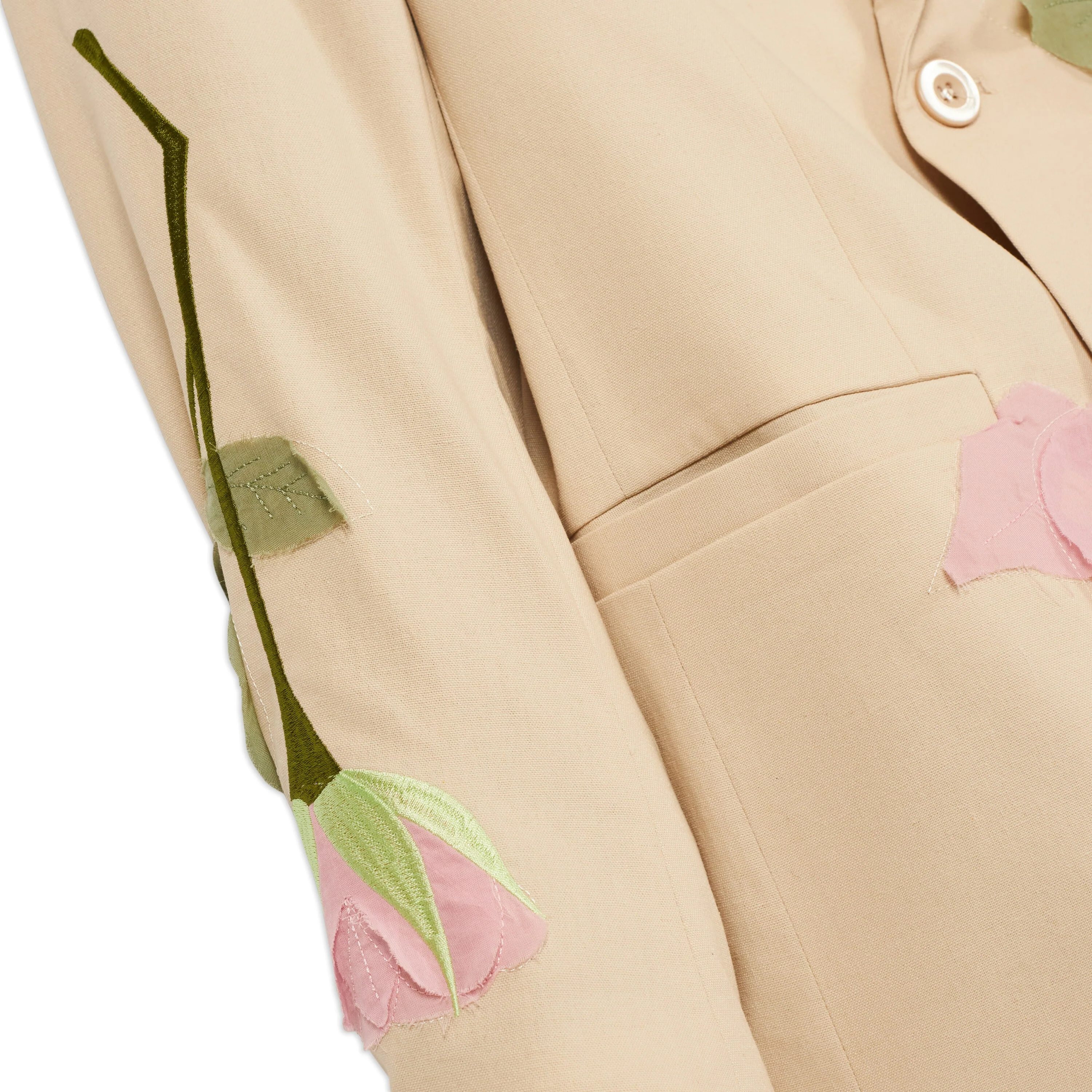 Flower Applique Suit Top [Cream] - Image 4