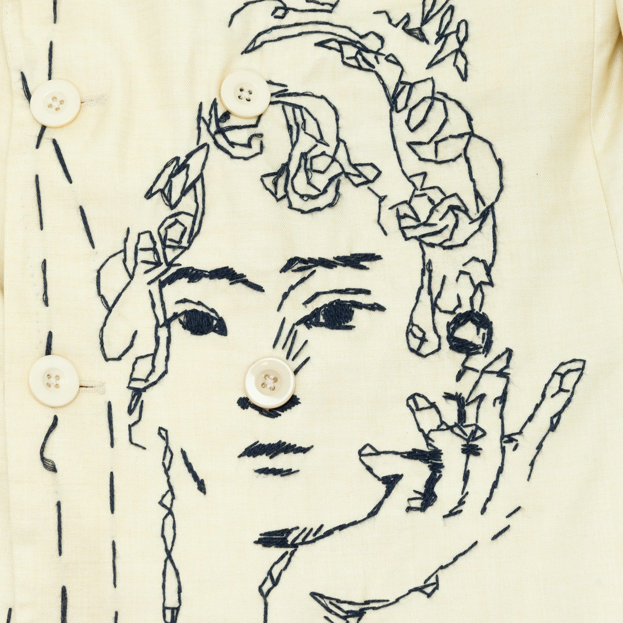 Hand Embroidered Suit Top [Tan] - Image 3