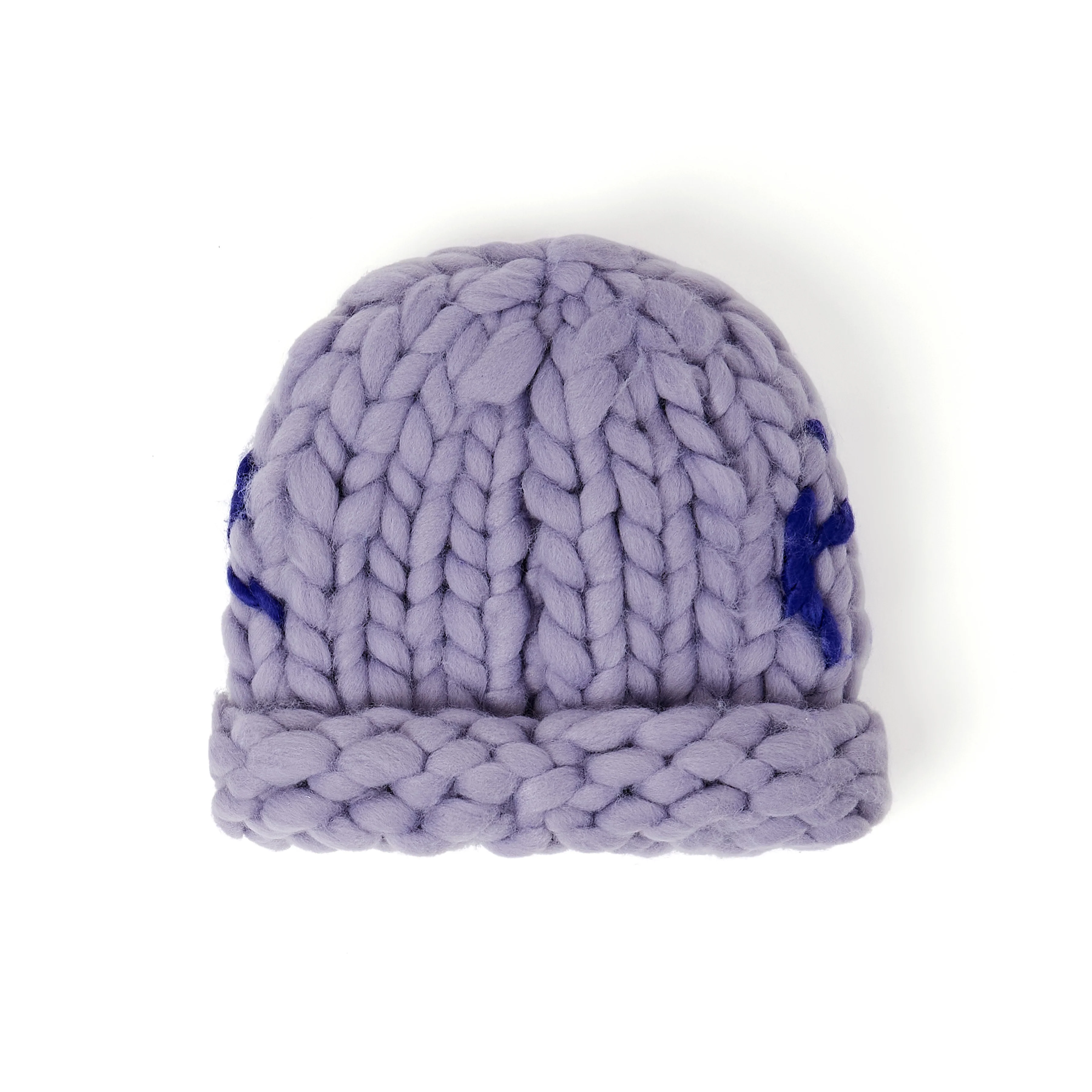 Hand Knit Chunky Knit Beanie [Lavender] - Image 2