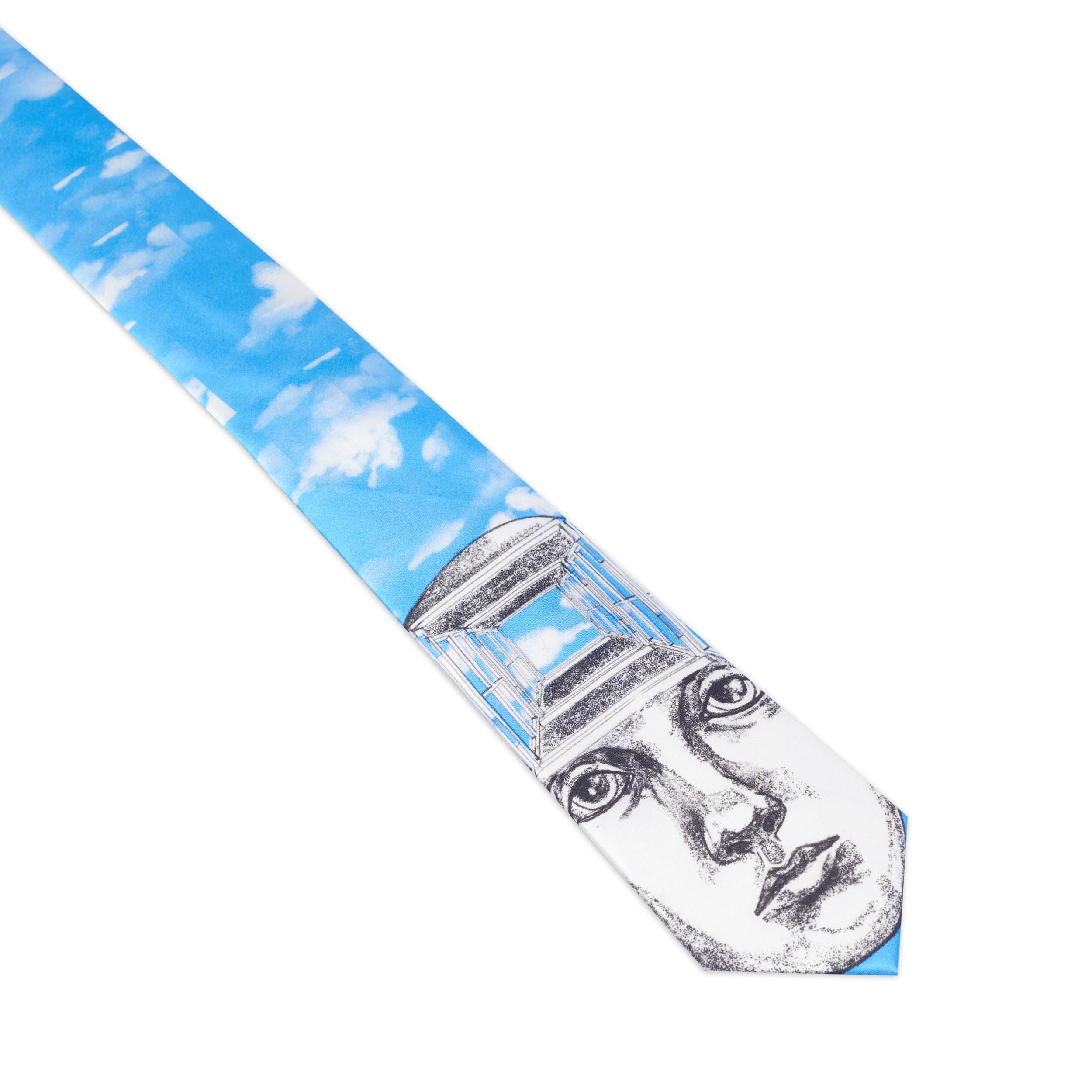 Illusion Printed Silk Tie [Blue] - Image 2