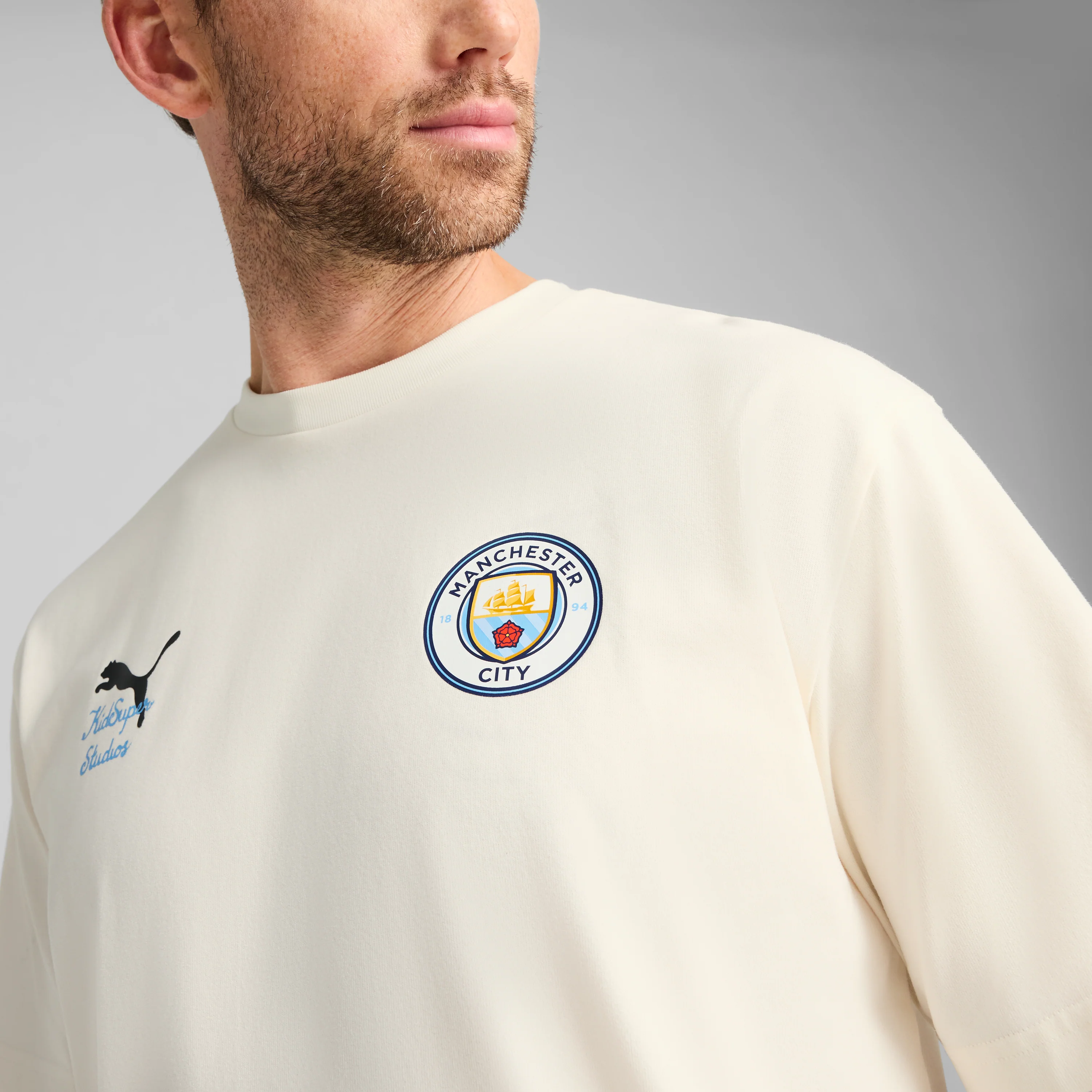 Man City FC TEE [Warm White/PUMA Black] - Image 4