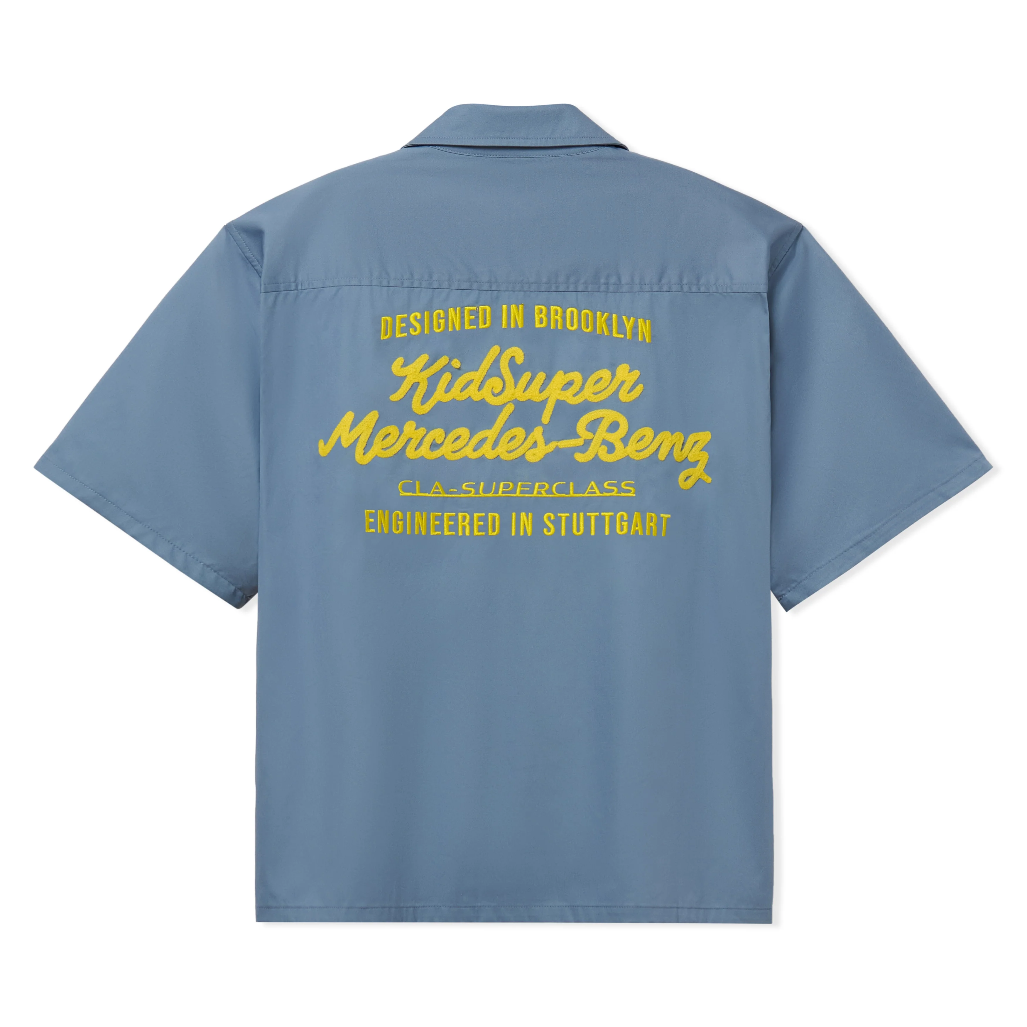 KidSuper X Mercedes-Benz Cropped Work Shirt [Blue] - Image 2