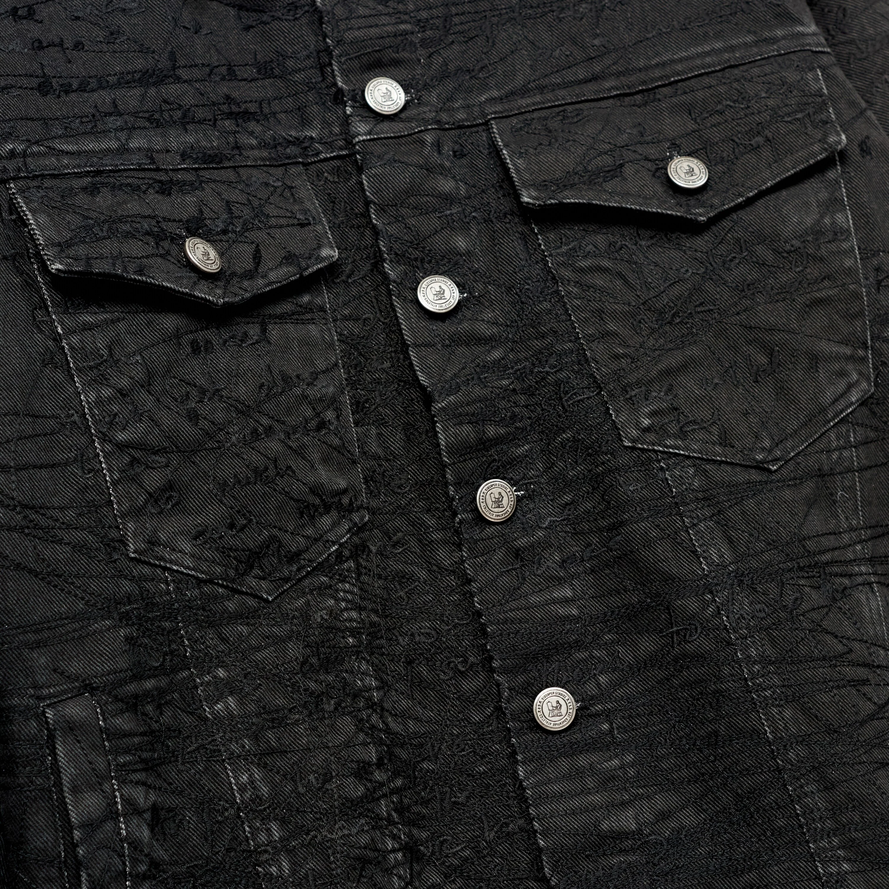 Manuscript Embroidered Jacket [Black] - Image 3