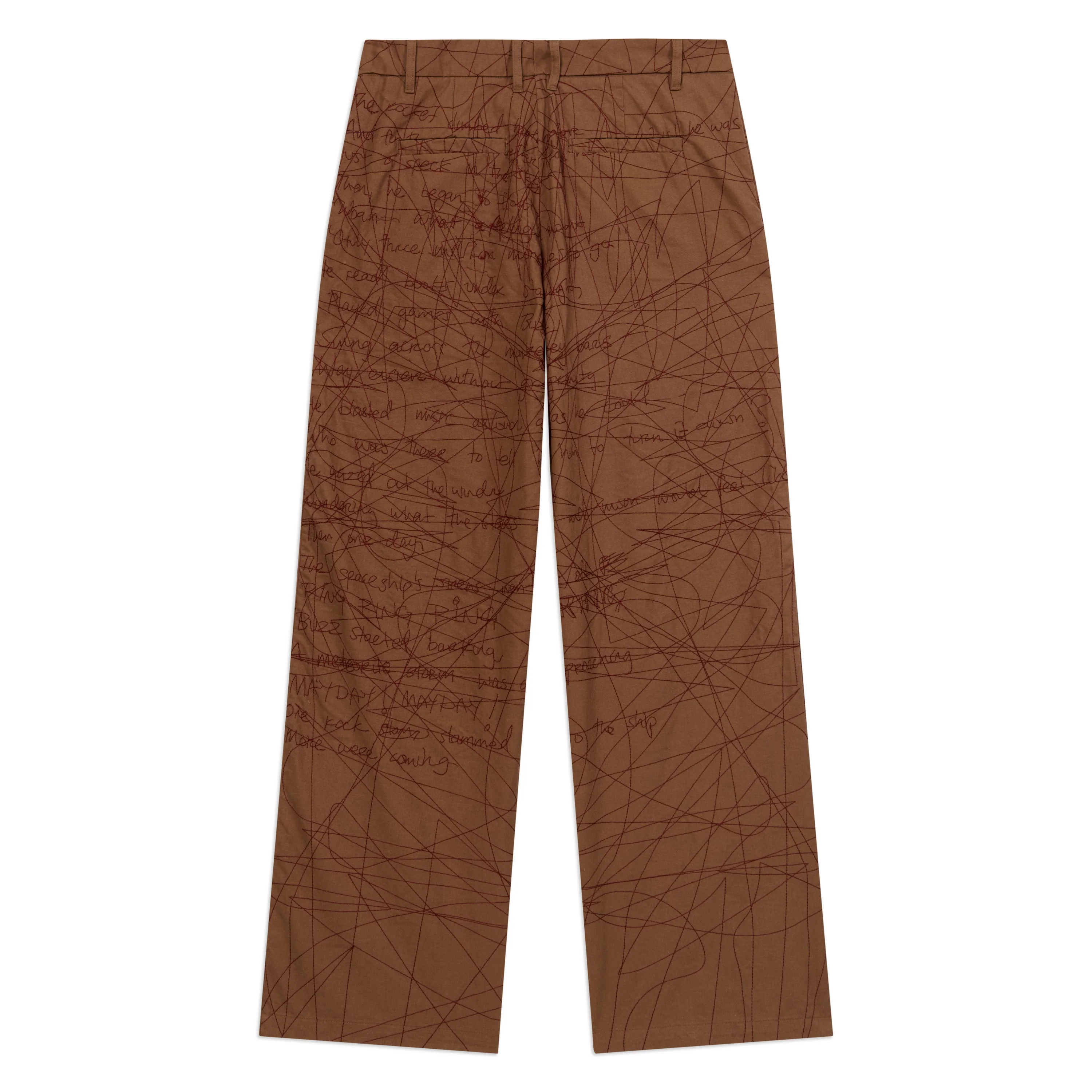 Manuscript Embroidered Trouser [Brown] - Image 2