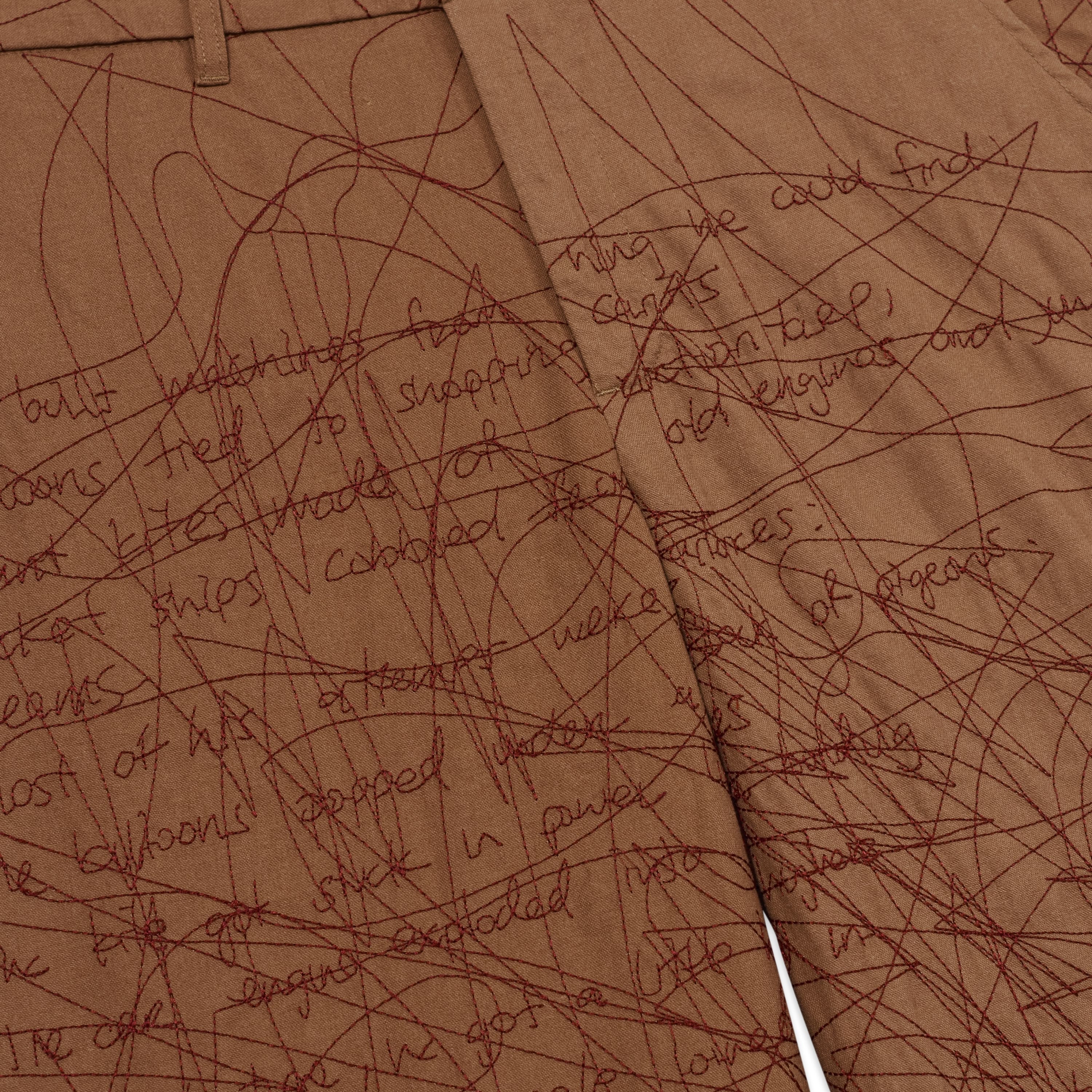 Manuscript Embroidered Trouser [Brown] - Image 3