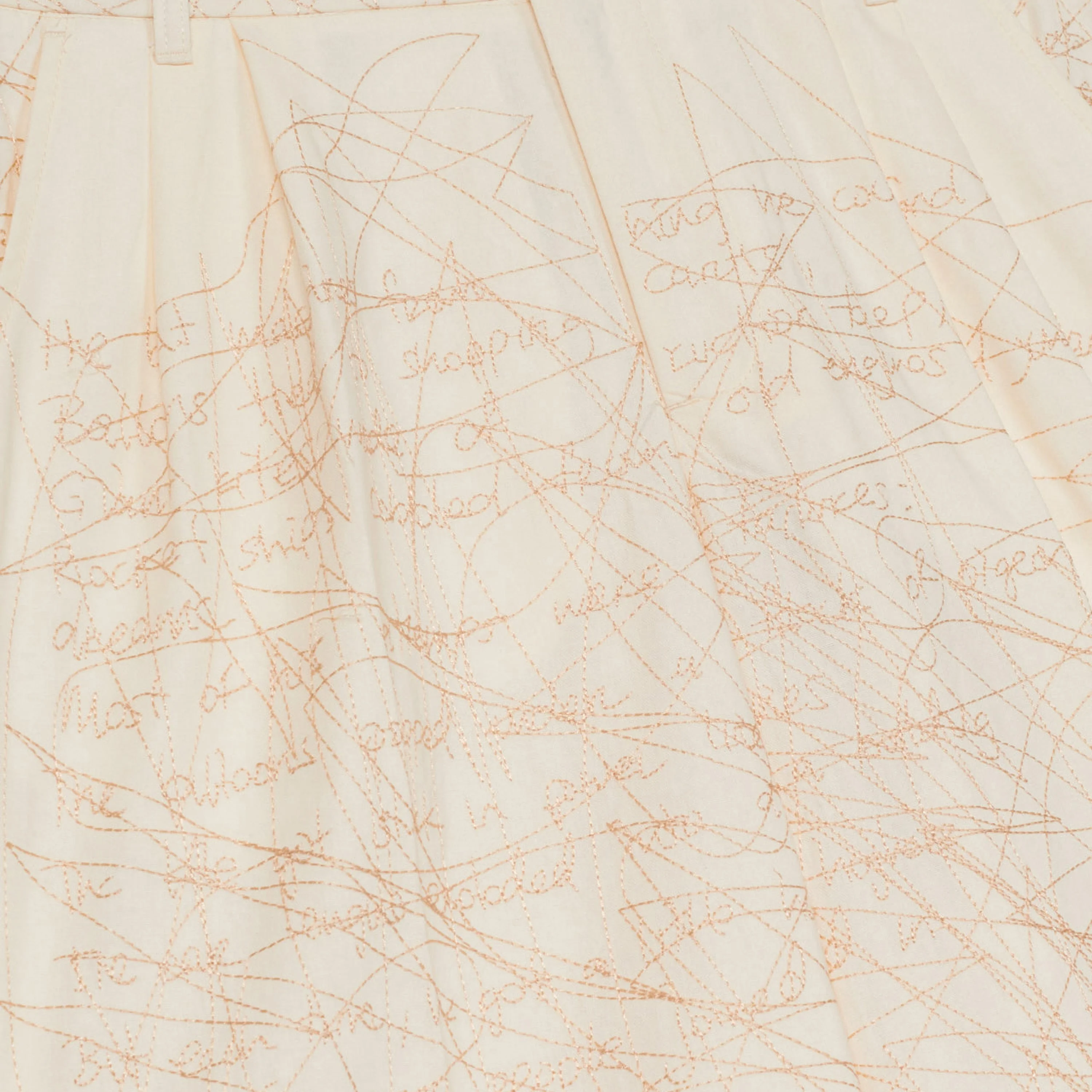 Manuscript Embroidered Trouser [Cream] - Image 3